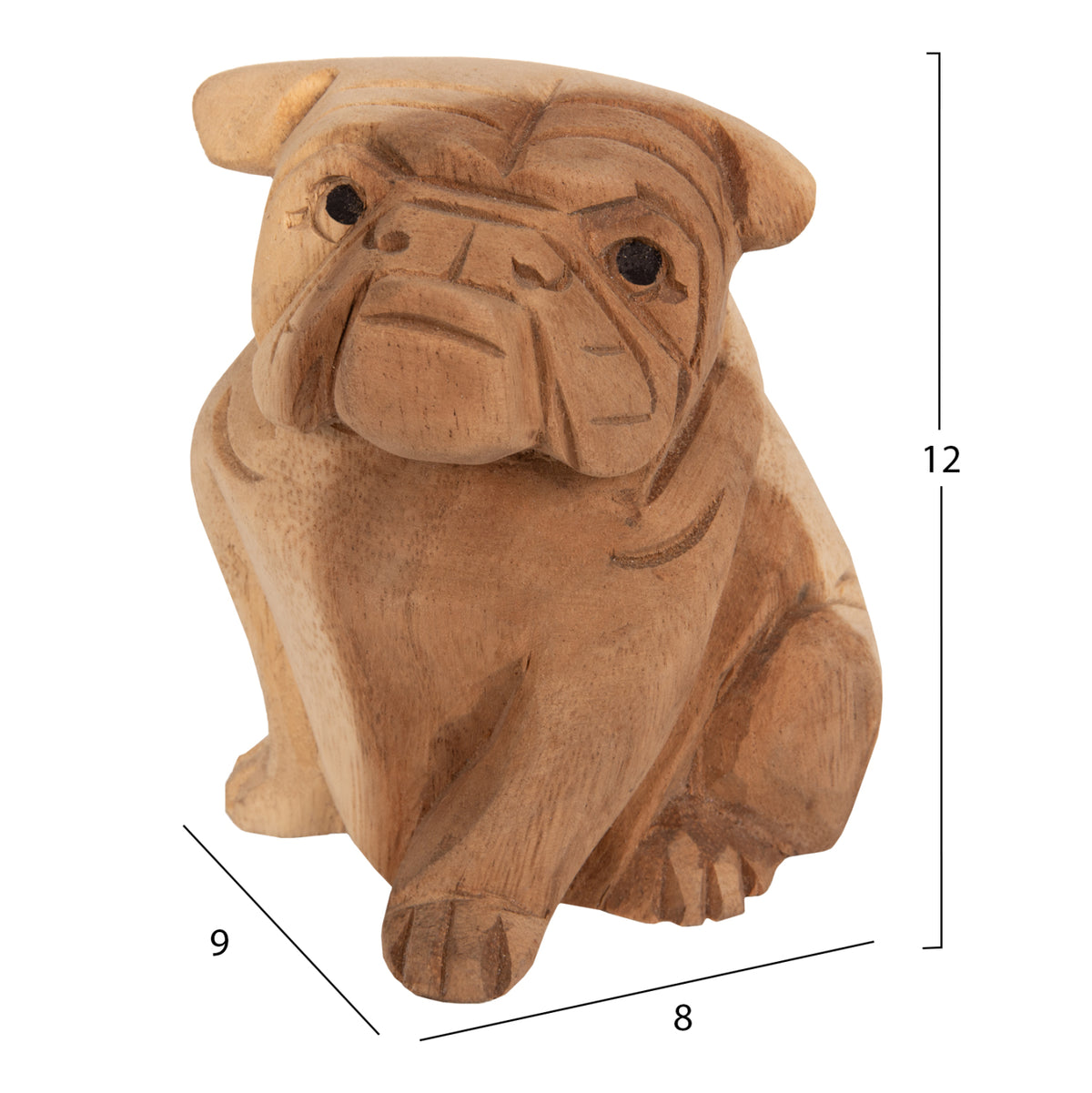 ΕΠΙΤΡΑΠΕΖΙΟ ΔΙΑΚΟΣΜΗΤΙΚΟ DOZER BULLDOG ΞΥΛΟ SUAR ΣΕ ΦΥΣΙΚΟ ΧΡΩΜΑ HM7923 9x8x12Y εκ. - Pakobazaar