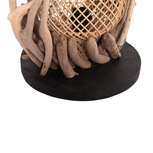 ΕΠΙΤΡΑΠΕΖΙΟ ΔΙΑΚΟΣΜΗΤΙΚΟ ΦΩΤΙΣΤΙΚΟ ASHIN HM4438 DRIFTWOOD--RATTAN 30x30x49Υεκ. - Pakobazaar
