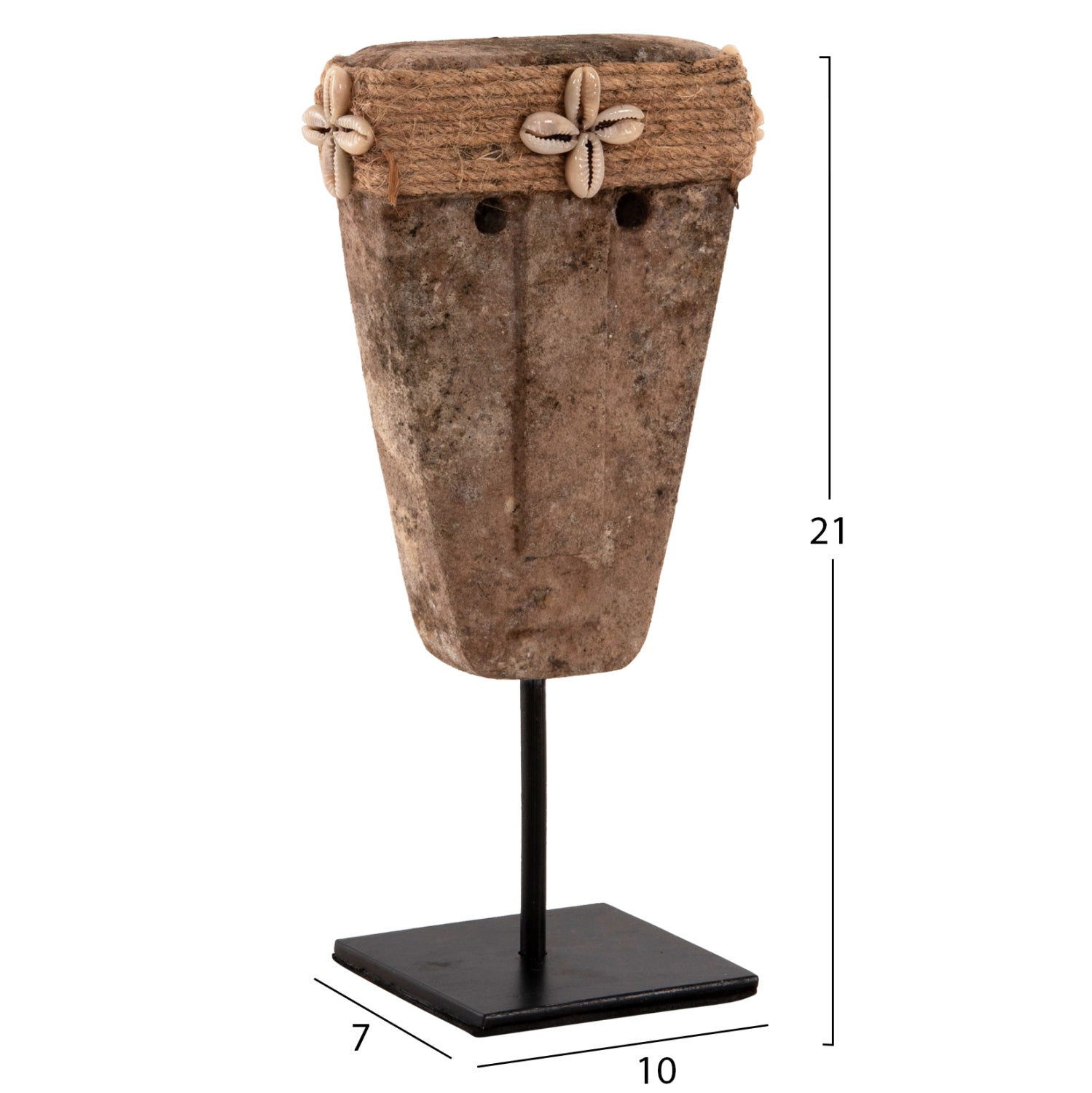 ΕΠΙΤΡΑΠΕΖΙΟ ΔΙΑΚΟΣΜΗΤΙΚΟ ΠΡΟΣΩΠΟ HM4315 PARAS STONE-ΜΕΤΑΛΛΙΚΟ ΜΑΥΡΟ STAND 10x7x21Υ εκ. - Pakobazaar