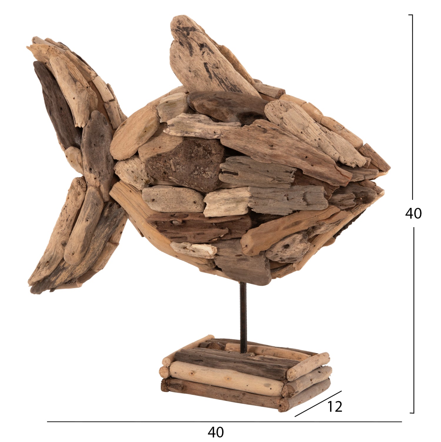 ΕΠΙΤΡΑΠΕΖΙΟ ΔΙΑΚΟΣΜΗΤΙΚΟ ΨΑΡΙ HM4271 DRIFTWOOD ΣΕ ΦΥΣΙΚΟ 40x12x40Υ εκ. - Pakobazaar