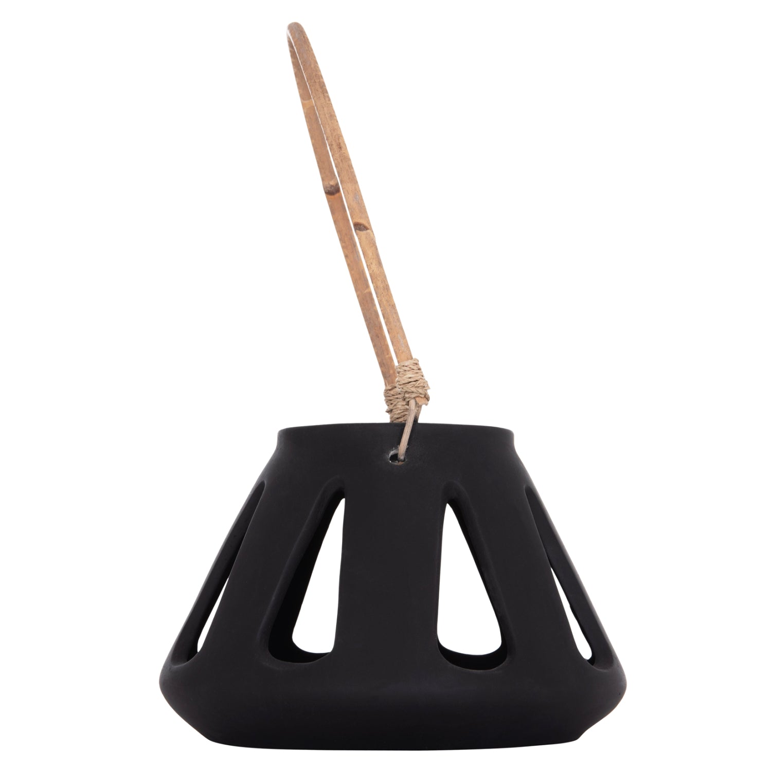 ΕΠΙΤΡΑΠΕΖΙΟ ΦΑΝΑΡΙ ERANTYL HM4696.01S ΜΑΥΡΟ FIBER CEMENT & ΧΕΡΟΥΛΙ RATTAN Φ25x17Yεκ. - Pakobazaar