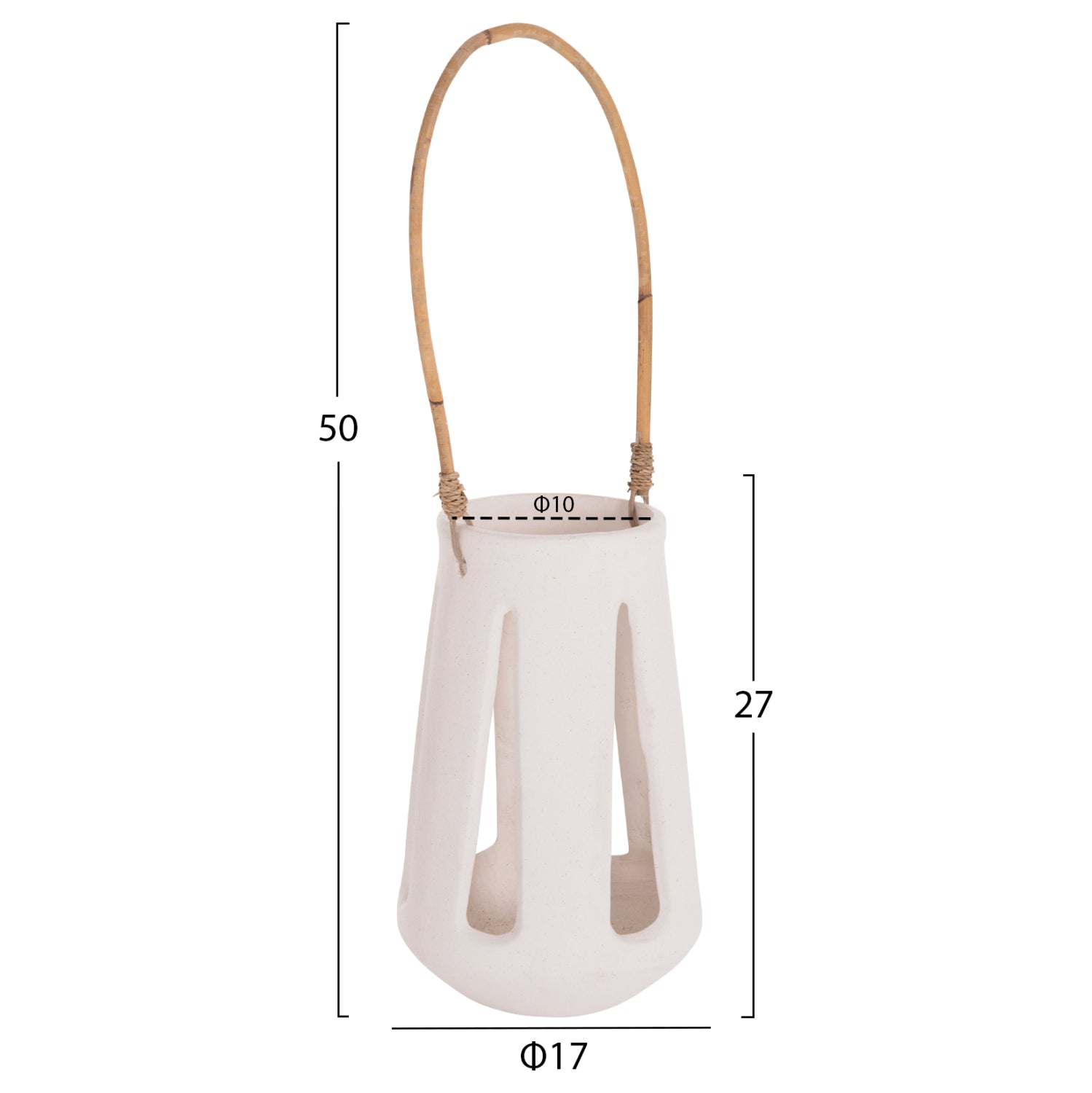 ΕΠΙΤΡΑΠΕΖΙΟ ΦΑΝΑΡΙ ERANTYL HM4696.02L ΛΕΥΚΟ FIBER CEMENT & ΧΕΡΟΥΛΙ RATTAN Φ17x27Yεκ. - Pakobazaar