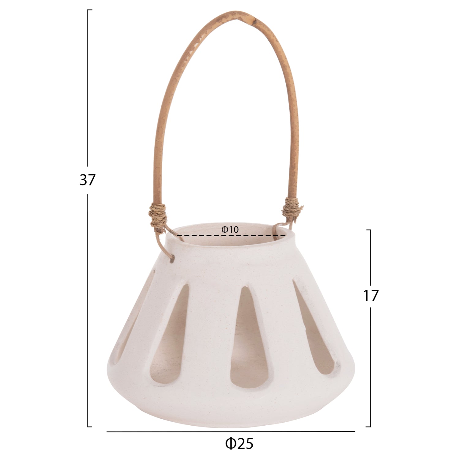 ΕΠΙΤΡΑΠΕΖΙΟ ΦΑΝΑΡΙ ERANTYL HM4696.02S ΛΕΥΚΟ FIBER CEMENT & ΧΕΡΟΥΛΙ RATTAN Φ25x17Yεκ. - Pakobazaar