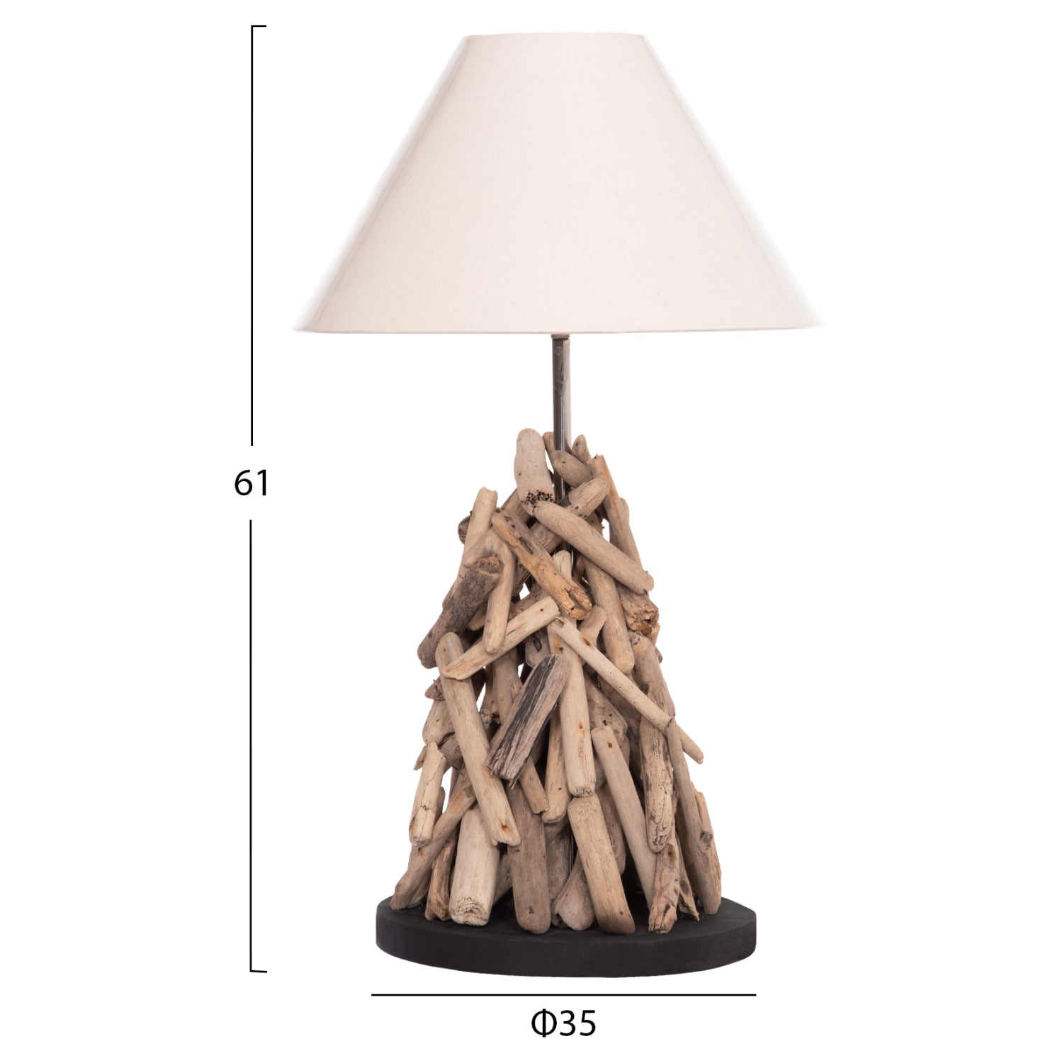 ΕΠΙΤΡΑΠΕΖΙΟ ΦΩΤΙΣΤΙΚΟ TWIGGY HM4423 DRIFTWOOD & ΛΕΥΚΟ ΚΑΠΕΛΟ Φ35x61Υεκ. - Pakobazaar