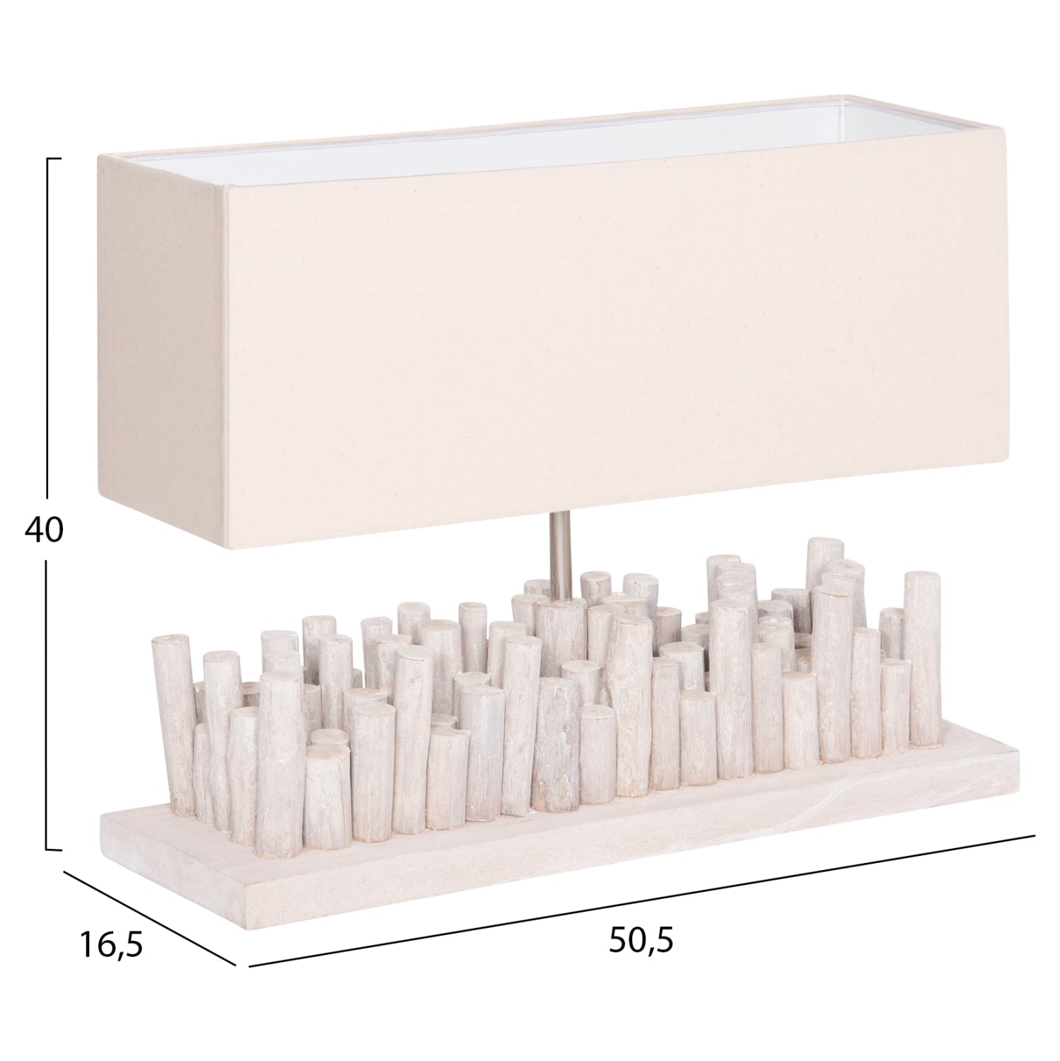 ΕΠΙΤΡΑΠΕΖΙΟ ΦΩΤΙΣΤΙΚΟ TWIGGY HM4426 DRIFTWOOD & ΚΑΠΕΛΟ ΣΕ ΛΕΥΚΟ 50,5x16,5x40Υεκ. - Pakobazaar