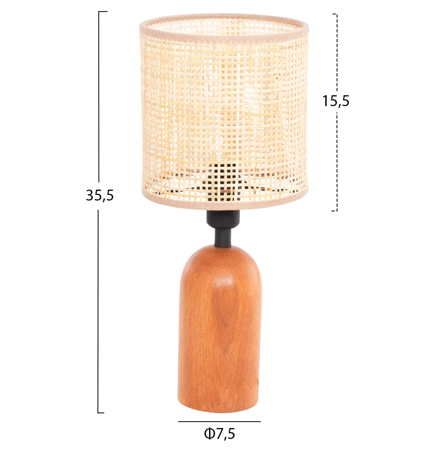 ΕΠΙΤΡΑΠΕΖΙΟ ΦΩΤΙΣΤΙΚΟ LYKTUR HM4709 ΜΠΕΖ ΚΑΠΕΛΟ WICKER-ΞΥΛΙΝΗ ΒΑΣΗ Φ15,5x35,5Υεκ. - Pakobazaar
