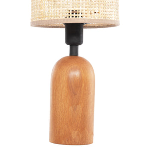 ΕΠΙΤΡΑΠΕΖΙΟ ΦΩΤΙΣΤΙΚΟ LYKTUR HM4709 ΜΠΕΖ ΚΑΠΕΛΟ WICKER-ΞΥΛΙΝΗ ΒΑΣΗ Φ15,5x35,5Υεκ. - Pakobazaar