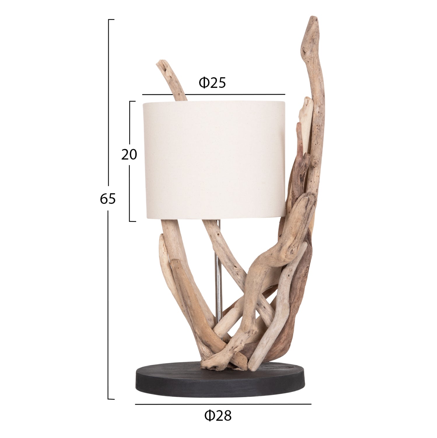ΕΠΙΤΡΑΠΕΖΙΟ ΦΩΤΙΣΤΙΚΟ BRAMBLE HM4873 DRIFTWOOD & ΛΕΥΚΟ ΚΑΠΕΛΟ Φ28x65Υεκ. - Pakobazaar