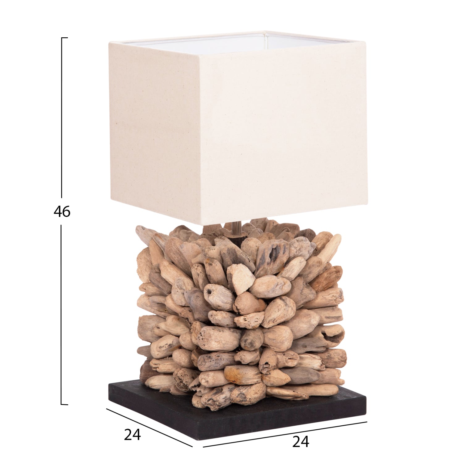 ΕΠΙΤΡΑΠΕΖΙΟ ΦΩΤΙΣΤΙΚΟ ΣΧΗΜΑ ΚΥΒΟΥ TWIGGY HM4425 DRIFTWOOD & ΛΕΥΚΟ ΚΑΠΕΛΟ 24x24x46Υεκ - Pakobazaar