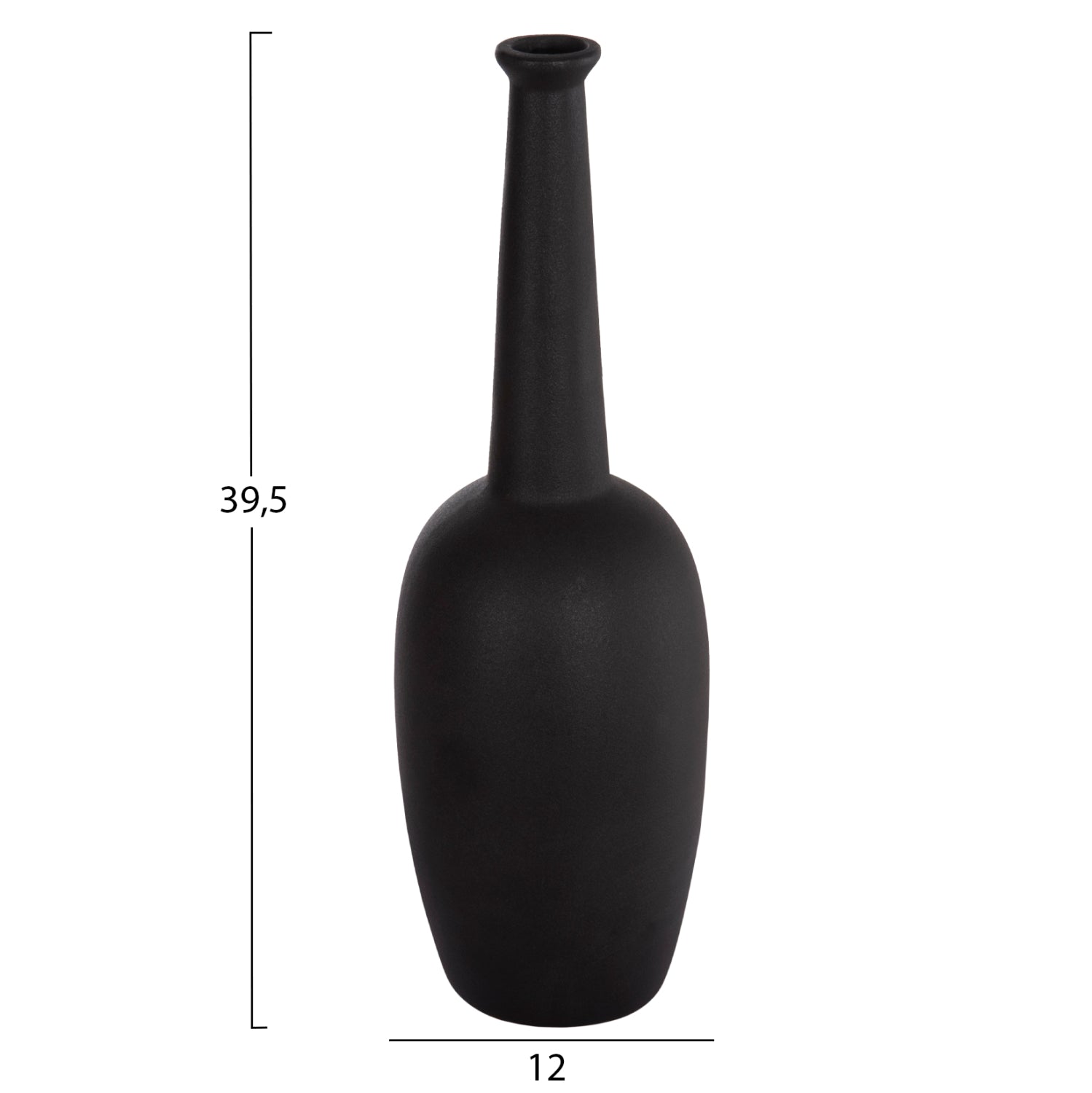 ΕΠΙΤΡΑΠΕΖΙΟ ΚΕΡΑΜΙΚΟ ΔΙΑΚΟΣΜΗΤΙΚΟ ELENDIL HM4591.02 ΜΑΥΡΟ ΜΑΤ Φ12x39.5Υεκ - Pakobazaar