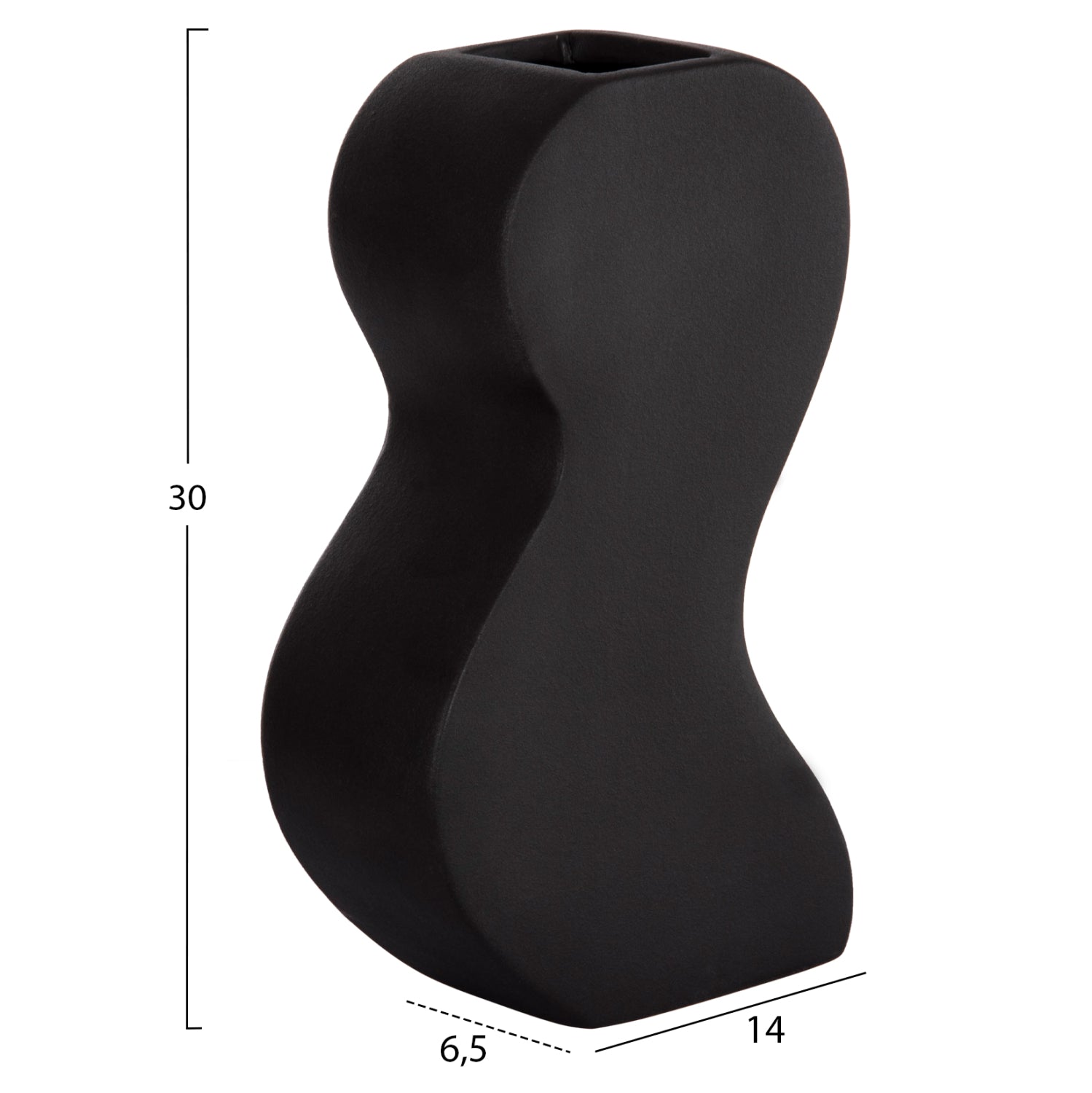 ΕΠΙΤΡΑΠΕΖΙΟ ΚΕΡΑΜΙΚΟ ΔΙΑΚΟΣΜΗΤΙΚΟ ΣΕΙΡΑ SEBOR HM4590.02 MATTE BLACK 13x6x22Υεκ - Pakobazaar