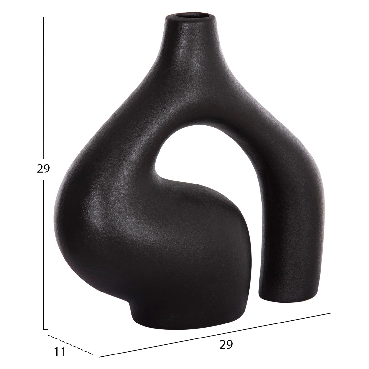 ΕΠΙΤΡΑΠΕΖΙΟ ΚΕΡΑΜΙΚΟ ΔΙΑΚΟΣΜΗΤΙΚΟ ISIL HM4597.02 ΜΑΥΡΟ ΜΑΤ 29x11x29Υεκ - Pakobazaar