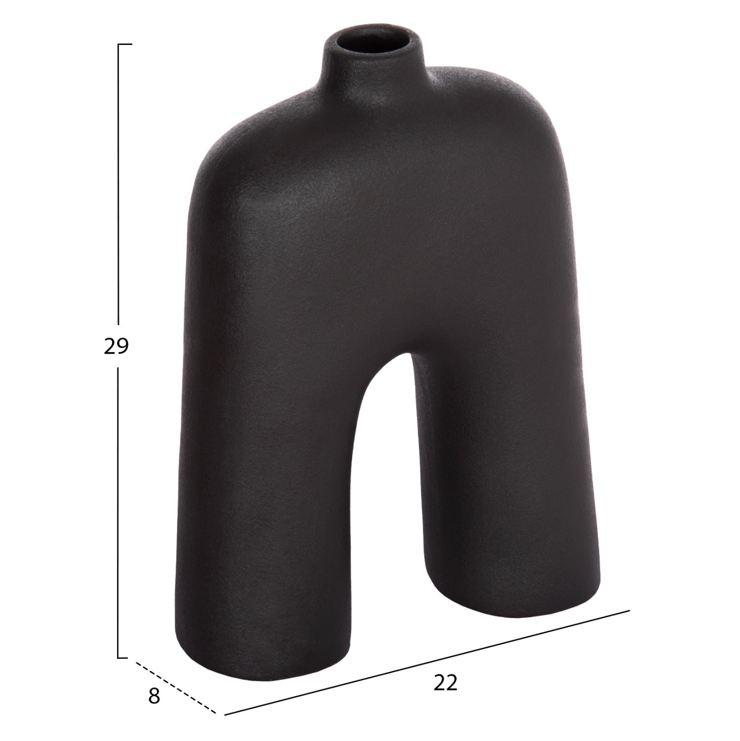 ΕΠΙΤΡΑΠΕΖΙΟ ΚΕΡΑΜΙΚΟ ΔΙΑΚΟΣΜΗΤΙΚΟ ΣΕΙΡΑ ISIL HM4599.02 ΜΑΥΡΟ ΜΑΤ 22x8x29Υεκ - Pakobazaar