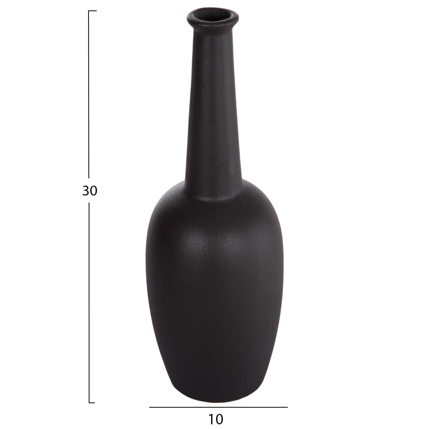 ΕΠΙΤΡΑΠΕΖΙΟ ΚΕΡΑΜΙΚΟ ΔΙΑΚΟΣΜΗΤΙΚΟ ELENDIL HM4592.02 ΜΑΥΡΟ ΜΑΤ Φ10x30Υεκ - Pakobazaar