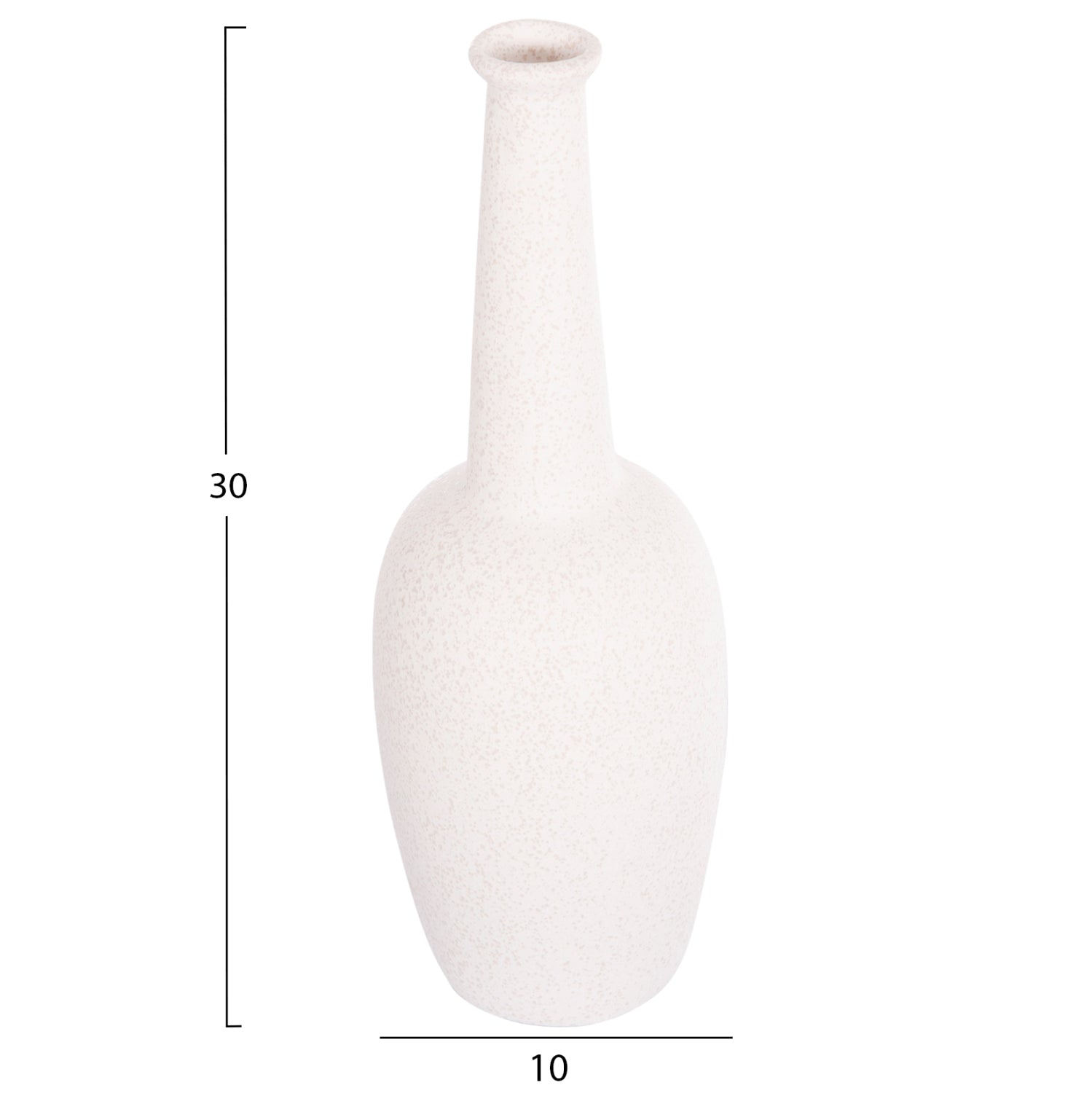 ΕΠΙΤΡΑΠΕΖΙΟ ΚΕΡΑΜΙΚΟ ΔΙΑΚΟΣΜΗΤΙΚΟ ELENDIL HM4592.01 ΥΠΟΛΕΥΚΟ ΚΡΥΣΤΑΛΛΙΚΟ Φ10x30Υ εκ - Pakobazaar