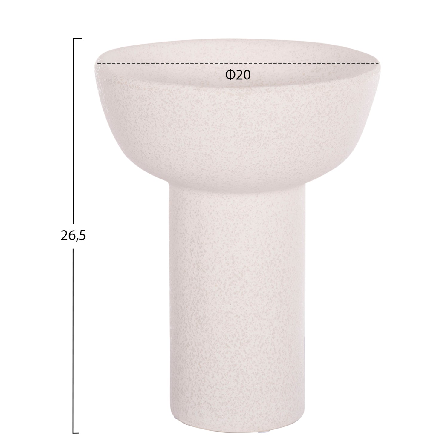 ΕΠΙΤΡΑΠΕΖΙΟ ΚΕΡΑΜΙΚΟ ΔΙΑΚΟΣΜΗΤΙΚΟ ELENDIL HM4603.01 ΥΠΟΛΕΥΚΟ ΚΡΥΣΤΑΛΛΙΚΟ Φ20x26,5Υεκ - Pakobazaar