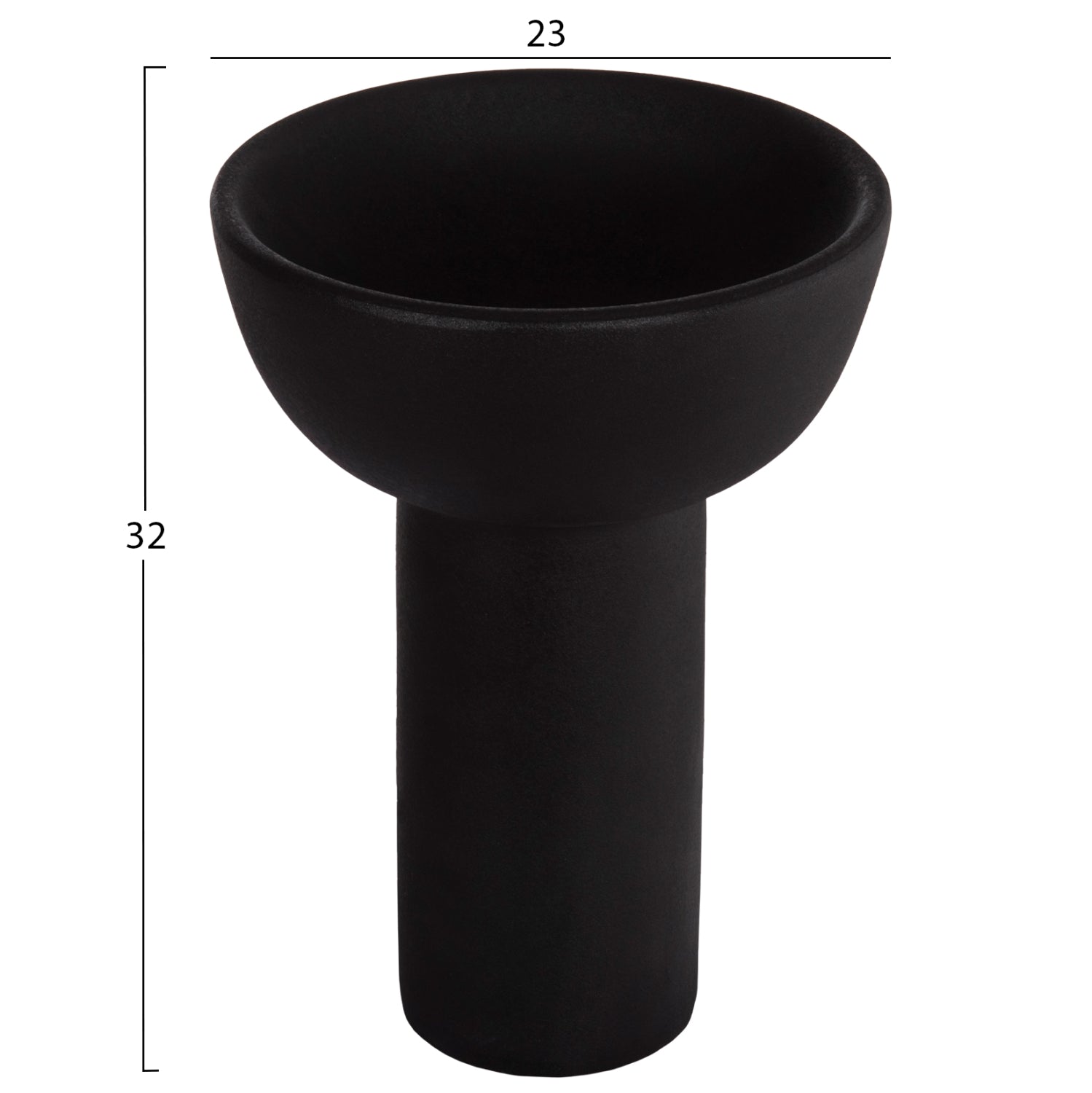 ΕΠΙΤΡΑΠΕΖΙΟ ΚΕΡΑΜΙΚΟ ΔΙΑΚΟΣΜΗΤΙΚΟ ELENDIL HM4602.02 ΜΑΥΡΟ ΜΑΤ Φ23x32Υ εκ - Pakobazaar