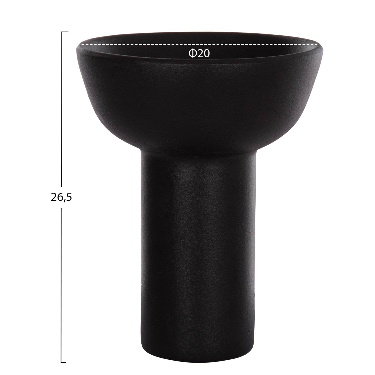 ΕΠΙΤΡΑΠΕΖΙΟ ΚΕΡΑΜΙΚΟ ΔΙΑΚΟΣΜΗΤΙΚΟ ELENDIL HM4603.02 ΜΑΥΡΟ ΜΑΤ Φ20x26.5Υεκ - Pakobazaar