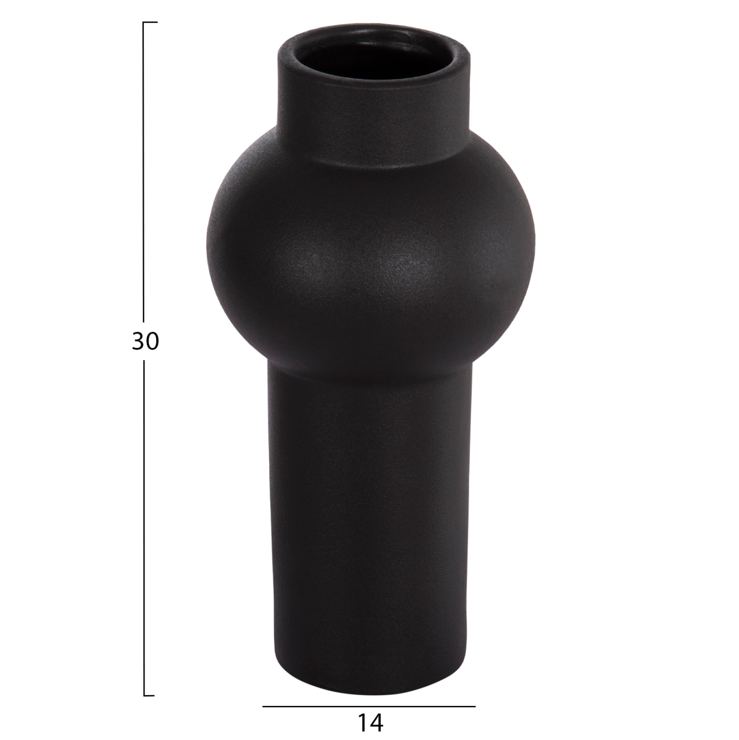 ΕΠΙΤΡΑΠΕΖΙΟ ΚΕΡΑΜΙΚΟ ΔΙΑΚΟΣΜΗΤΙΚΟ SCEPTER HM4605.02 ΜΑΥΡΟ ΜΑΤ Φ15x30Υ εκ. - Pakobazaar