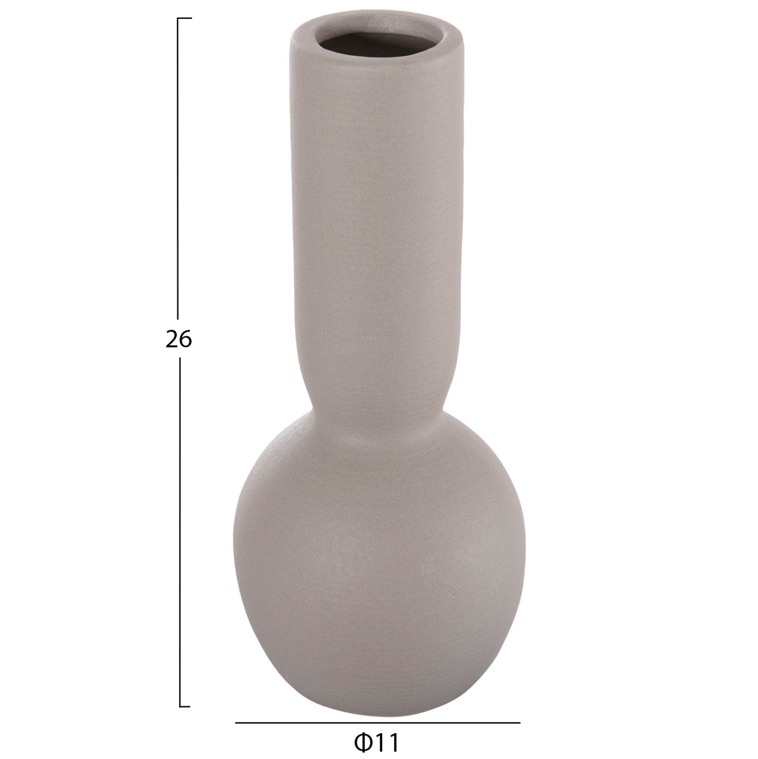 ΕΠΙΤΡΑΠΕΖΙΟ ΚΕΡΑΜΙΚΟ ΔΙΑΚΟΣΜΗΤΙΚΟ GALAD HM4616.02 ΓΚΡΙ ΜΑΤ Φ11x26Υεκ - Pakobazaar