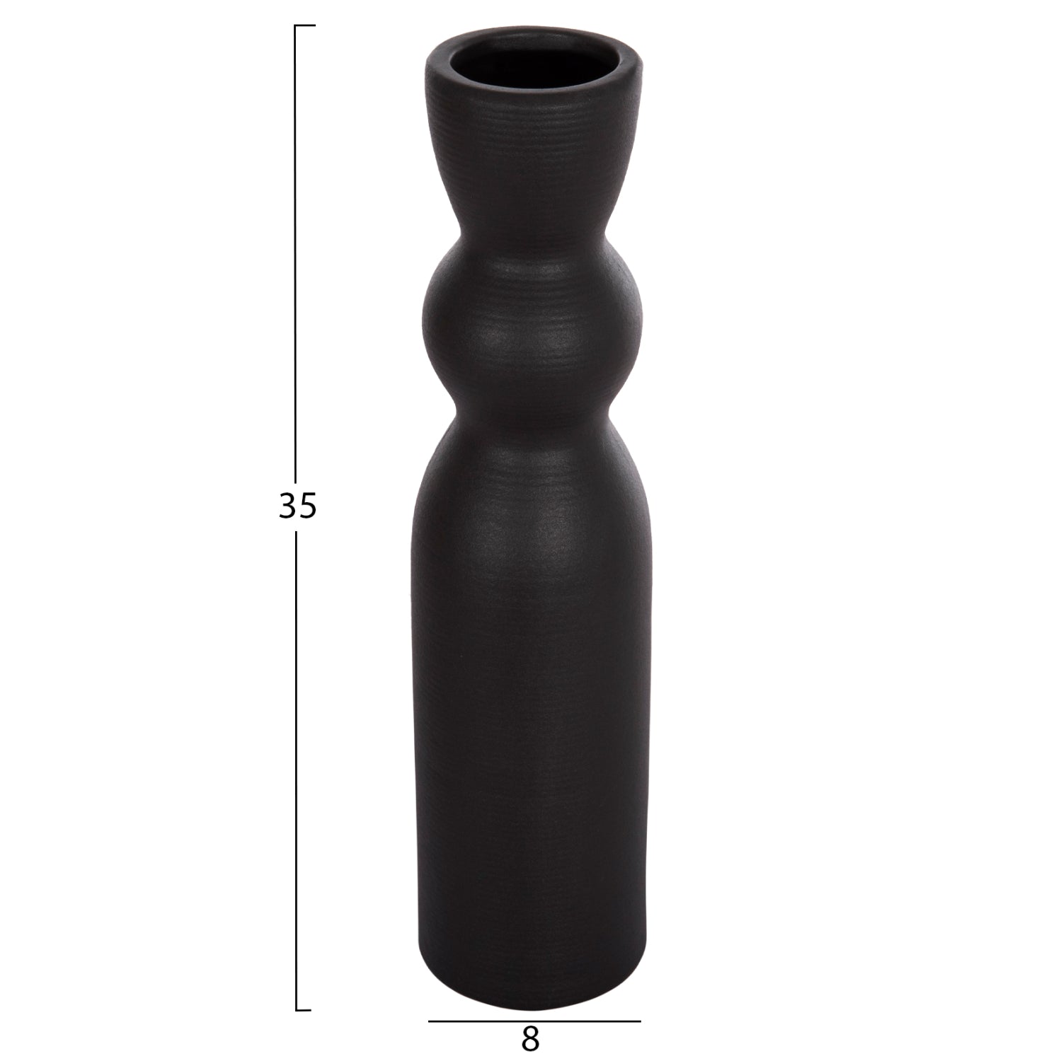 ΕΠΙΤΡΑΠΕΖΙΟ ΚΕΡΑΜΙΚΟ ΔΙΑΚΟΣΜΗΤΙΚΟ SCEPTER HM4614.02 ΜΑΥΡΟ ΜΑΤ Φ8x35Υ εκ. - Pakobazaar