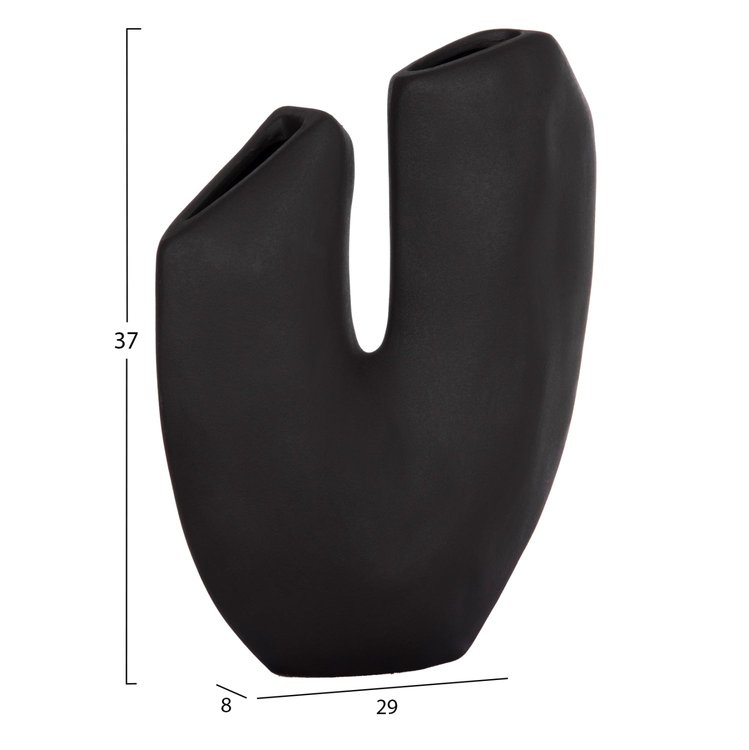 ΕΠΙΤΡΑΠΕΖΙΟ ΚΕΡΑΜΙΚΟ ΔΙΑΚΟΣΜΗΤΙΚΟ ARKEN HM4618.02 ΜΑΥΡΟ ΜΑΤ 29x8x37Υεκ - Pakobazaar