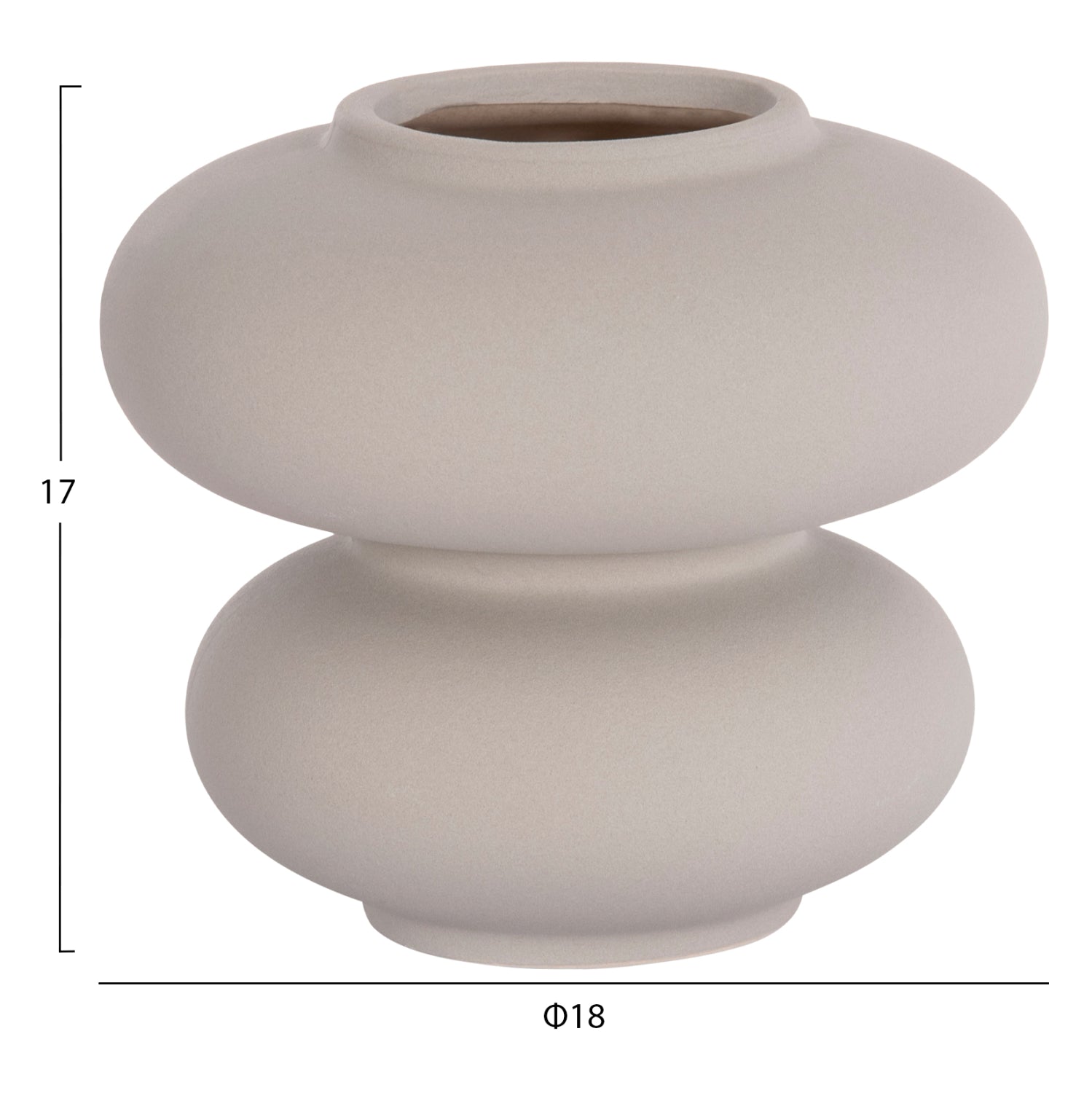 ΕΠΙΤΡΑΠΕΖΙΟ ΚΕΡΑΜΙΚΟ ΔΙΑΚΟΣΜΗΤΙΚΟ ROOK HM4629.03 ΓΚΡΙ ΜΑΤ Φ18x17Υεκ - Pakobazaar