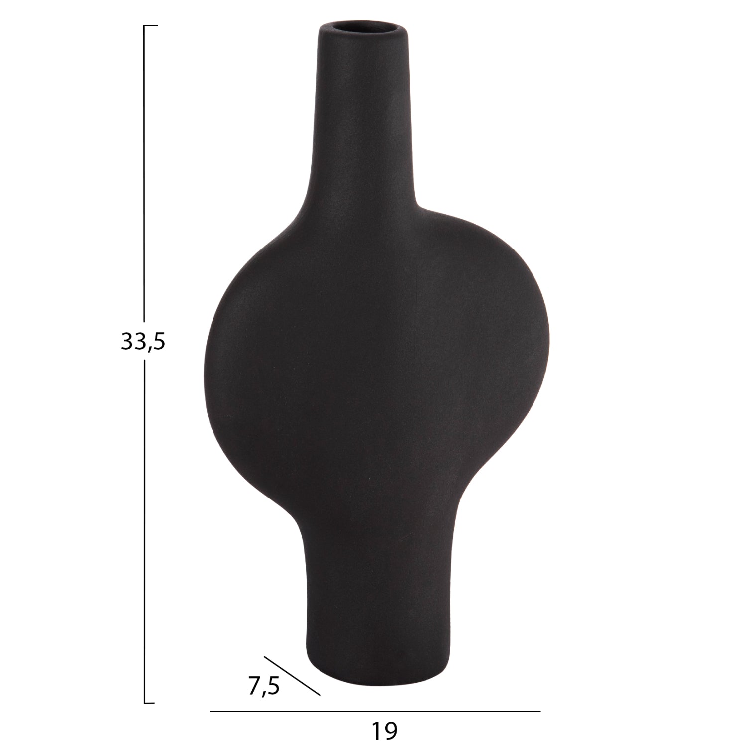 ΕΠΙΤΡΑΠΕΖΙΟ ΚΕΡΑΜΙΚΟ ΔΙΑΚΟΣΜΗΤΙΚΟ ΣΕΙΡΑ ARKEN HM4620.02 ΜΑΥΡΟ ΜΑΤ 19x7,5x33,5Υεκ - Pakobazaar