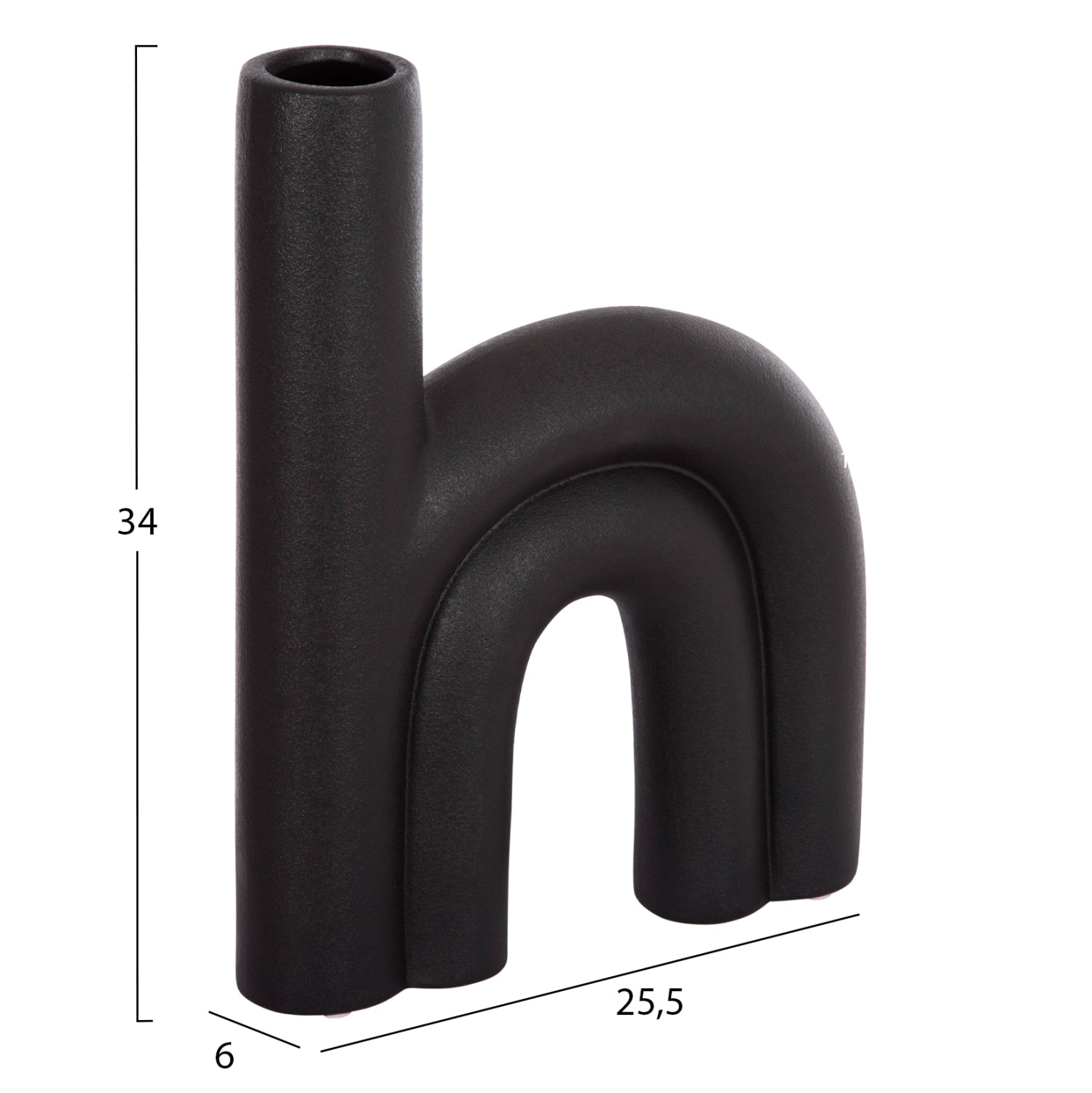 ΕΠΙΤΡΑΠΕΖΙΟ ΚΕΡΑΜΙΚΟ ΔΙΑΚΟΣΜΗΤΙΚΟ ARCON HM4638.02 ΜΑΥΡΟ ΜΑΤ 25,5x6x34Υεκ - Pakobazaar