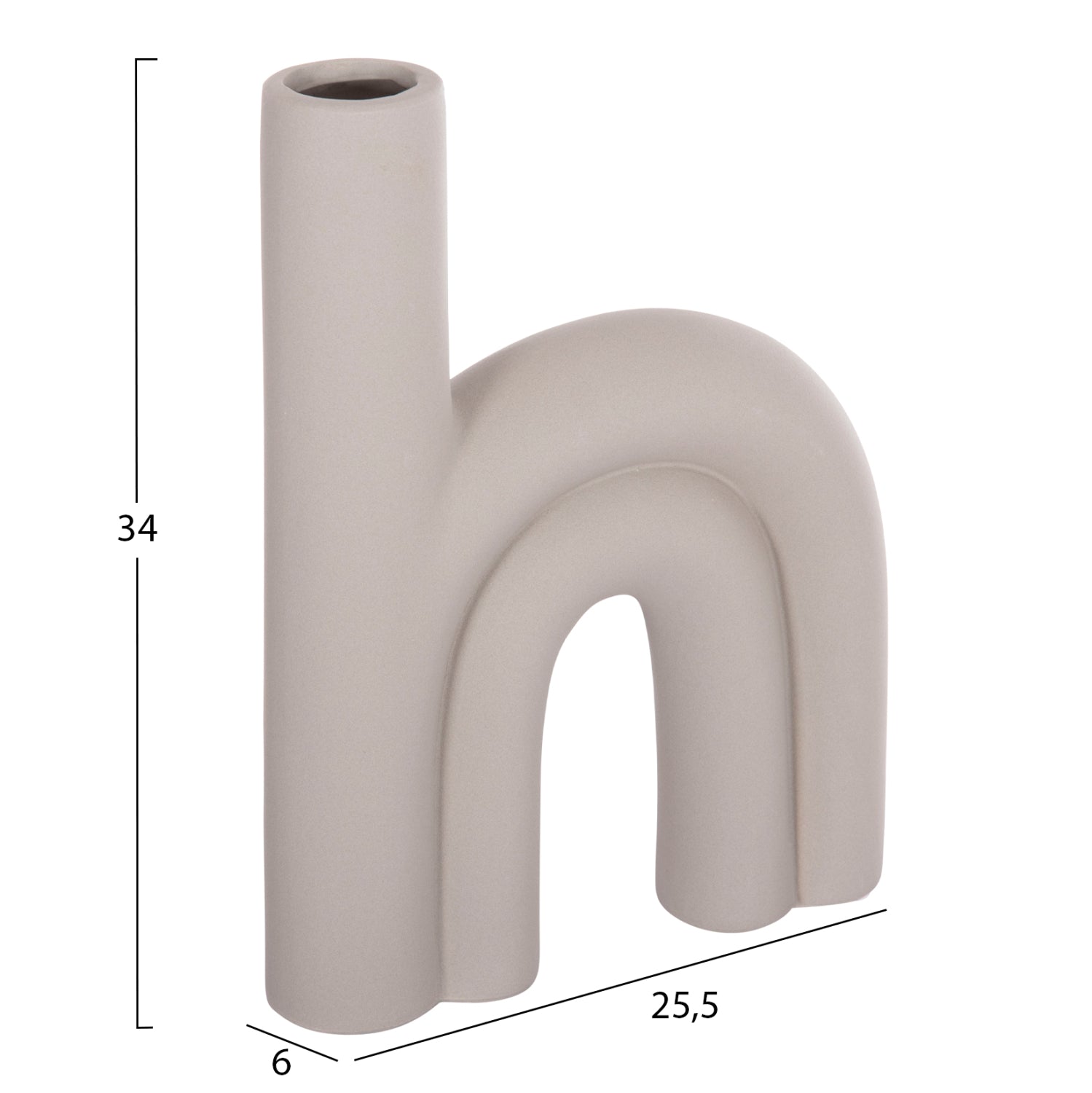 ΕΠΙΤΡΑΠΕΖΙΟ ΚΕΡΑΜΙΚΟ ΔΙΑΚΟΣΜΗΤΙΚΟ ARCON HM4638.03 ΓΚΡΙ ΜΑΤ 25,5x6x34Υεκ - Pakobazaar