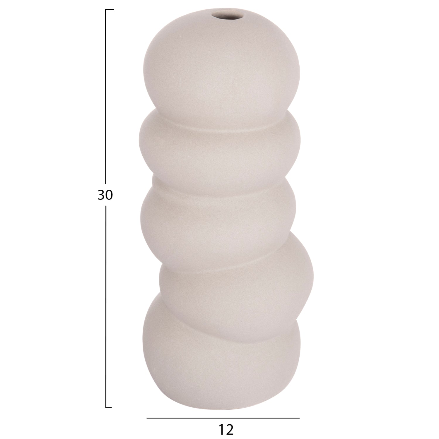 ΕΠΙΤΡΑΠΕΖΙΟ ΚΕΡΑΜΙΚΟ ΔΙΑΚΟΣΜΗΤΙΚΟ ROOK HM4630.03 ΓΚΡΙ ΜΑΤ Φ12x30Υ εκ. - Pakobazaar