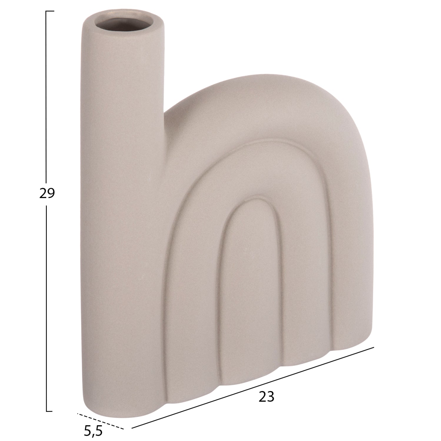 ΕΠΙΤΡΑΠΕΖΙΟ ΚΕΡΑΜΙΚΟ ΔΙΑΚΟΣΜΗΤΙΚΟ ARCON HM4639.03 ΓΚΡΙ ΜΑΤ 23x5,5x29Υ εκ. - Pakobazaar