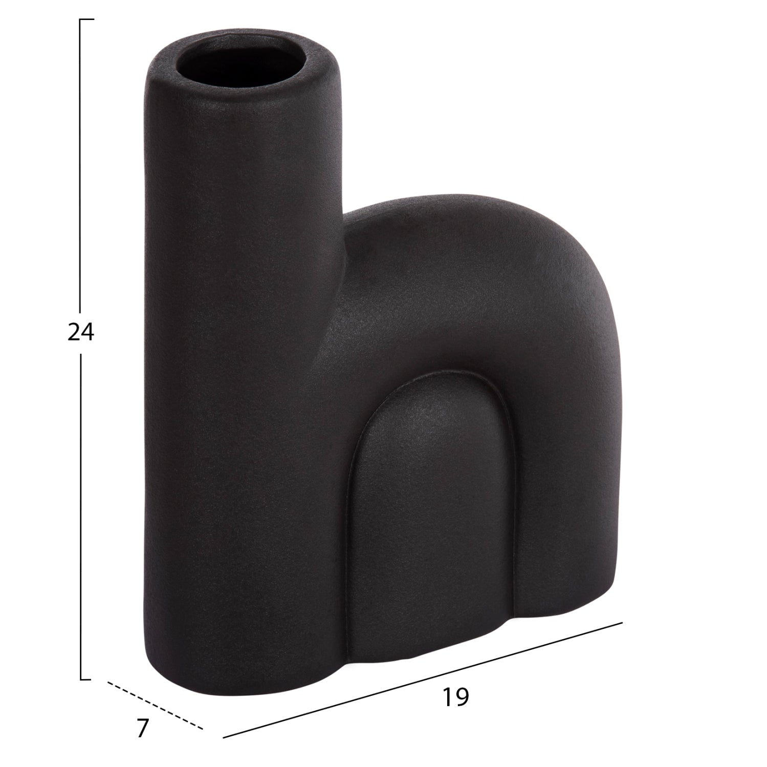 ΕΠΙΤΡΑΠΕΖΙΟ ΚΕΡΑΜΙΚΟ ΔΙΑΚΟΣΜΗΤΙΚΟ ARCON HM4640.02 ΜΑΥΡΟ ΜΑΤ 19x7x24Υ εκ. - Pakobazaar