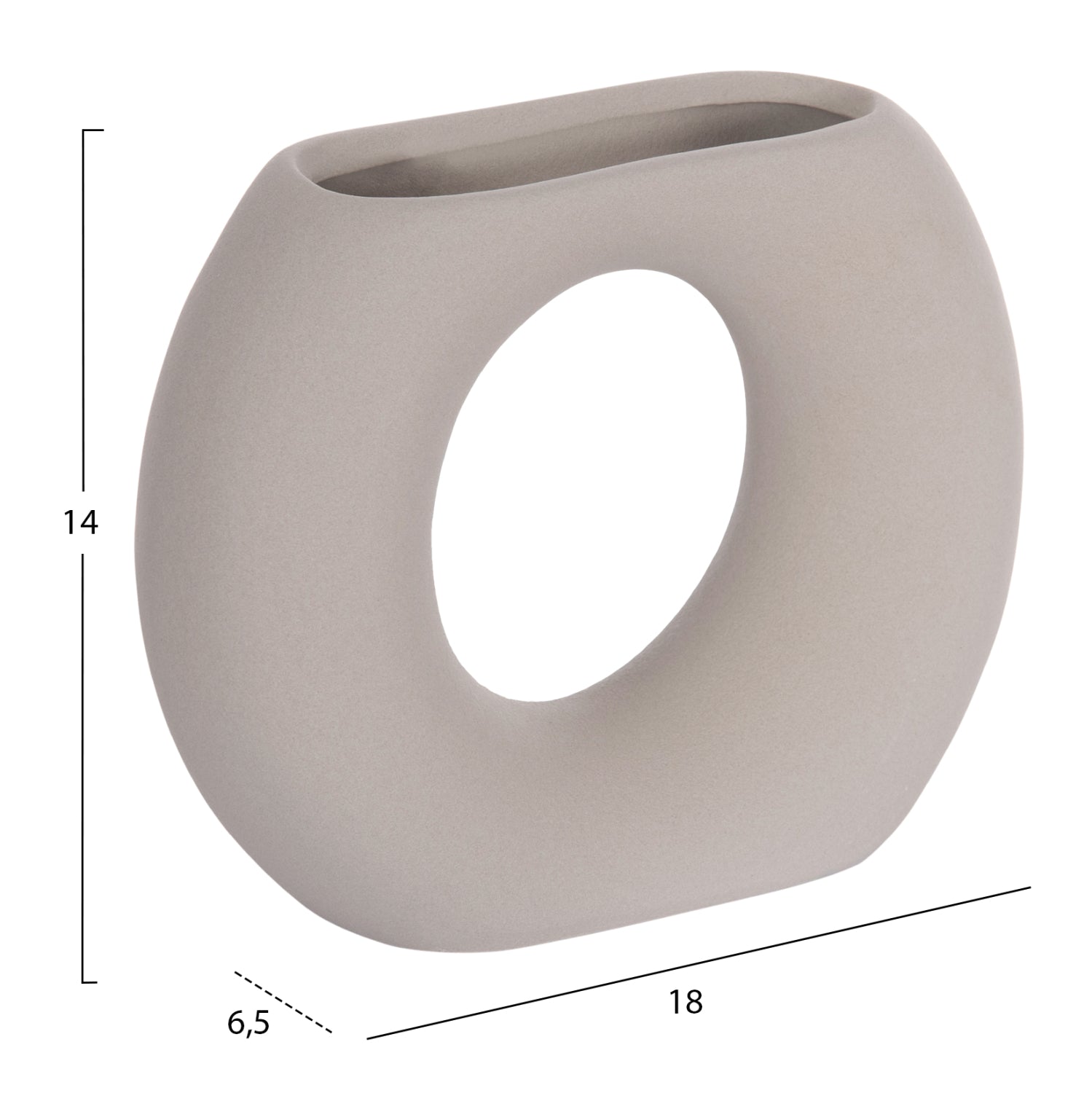 ΕΠΙΤΡΑΠΕΖΙΟ ΚΕΡΑΜΙΚΟ ΔΙΑΚΟΣΜΗΤΙΚΟ ELLIPTO HM4646.03 ΓΚΡΙ ΜΑΤ 18x6,5x14Υεκ - Pakobazaar