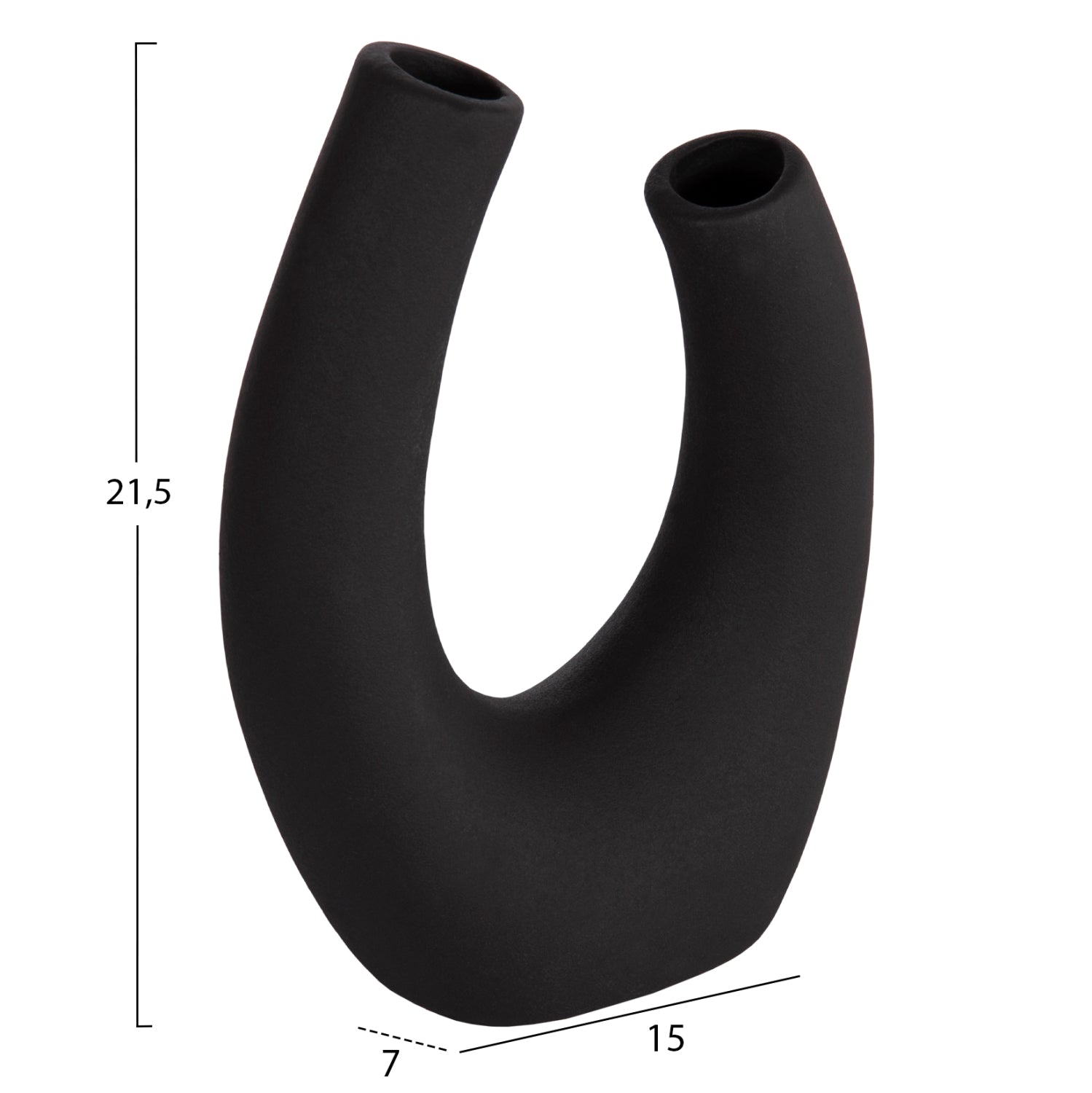 ΕΠΙΤΡΑΠΕΖΙΟ ΚΕΡΑΜΙΚΟ ΔΙΑΚΟΣΜΗΤΙΚΟ ELLIPTO HM4643.02 ΜΑΥΡΟ ΜΑΤ 15x7x21,5Υεκ - Pakobazaar