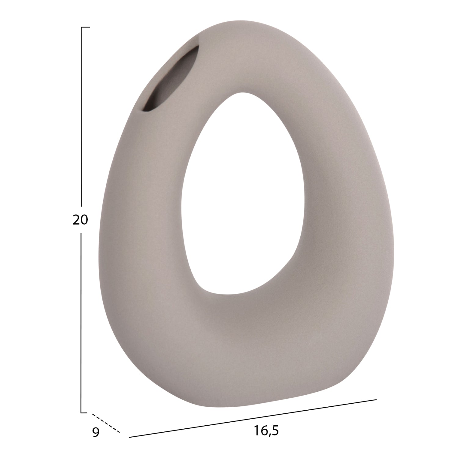 ΕΠΙΤΡΑΠΕΖΙΟ ΚΕΡΑΜΙΚΟ ΔΙΑΚΟΣΜΗΤΙΚΟ ELLIPTO HM4644.03 ΓΚΡΙ ΜΑΤ 16,5x9x20Υεκ - Pakobazaar