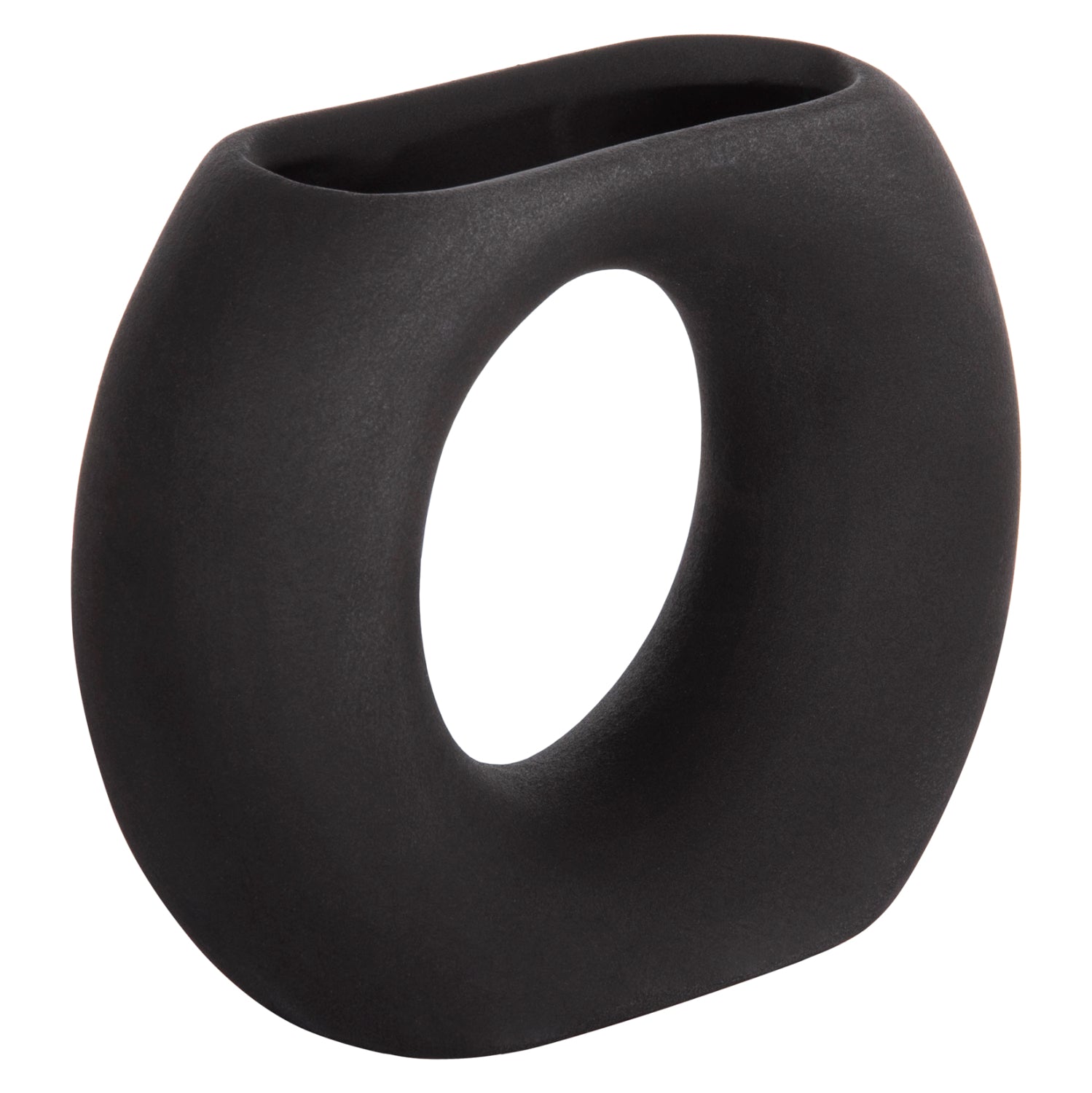 ΕΠΙΤΡΑΠΕΖΙΟ ΚΕΡΑΜΙΚΟ ΔΙΑΚΟΣΜΗΤΙΚΟ ELLIPTO HM4646.02 ΜΑΥΡΟ ΜΑΤ 18x6,5x14Υεκ - Pakobazaar