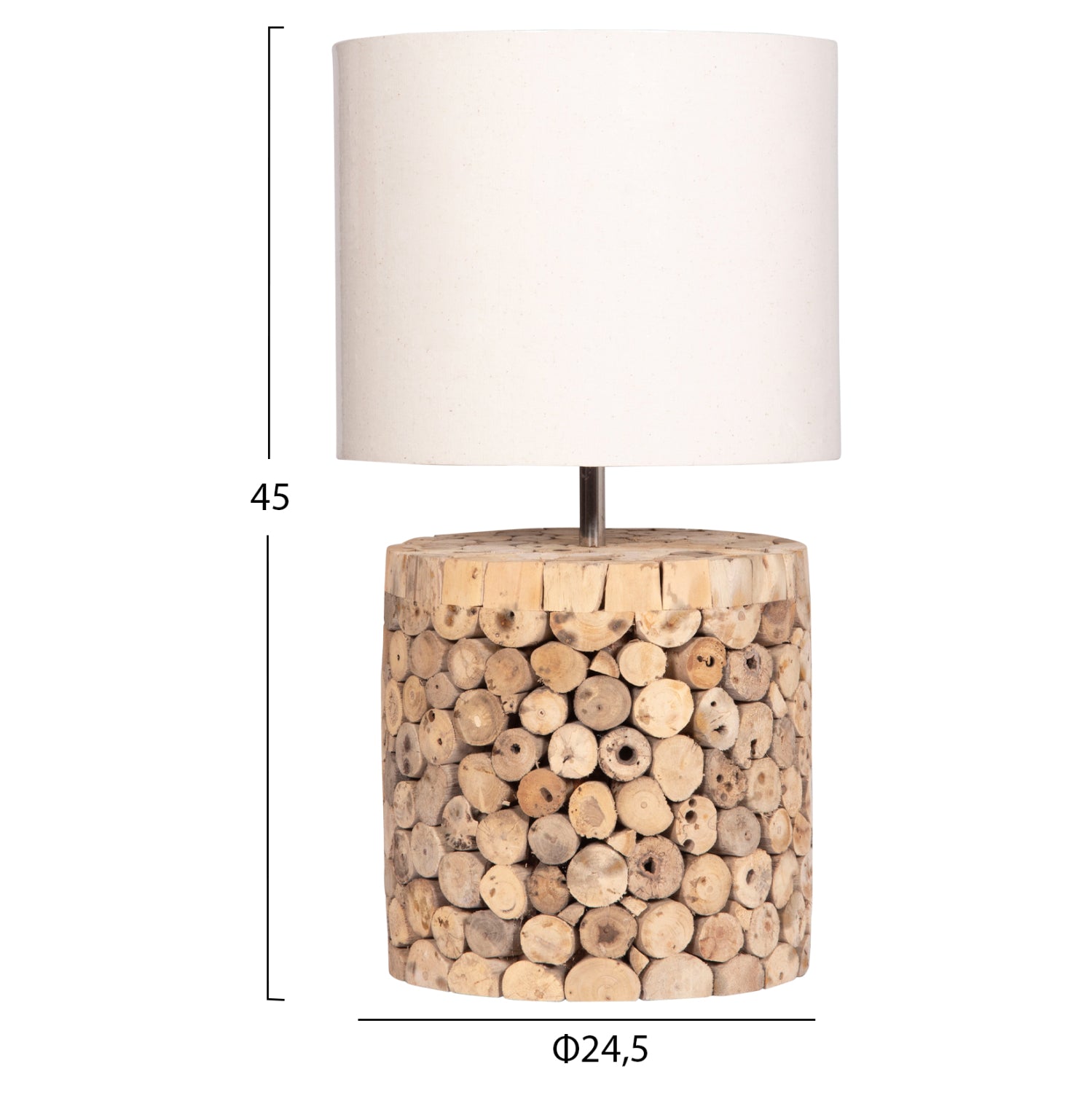 ΕΠΙΤΡΑΠΕΖΙΟ ΚΥΛΙΝΔΡΙΚΟ ΦΩΤΙΣΤΙΚΟ TWIGGY HM4427 DRIFTWOOD & ΜΠΕΖ ΚΑΠΕΛΟ Φ24.5x45Υεκ. - Pakobazaar
