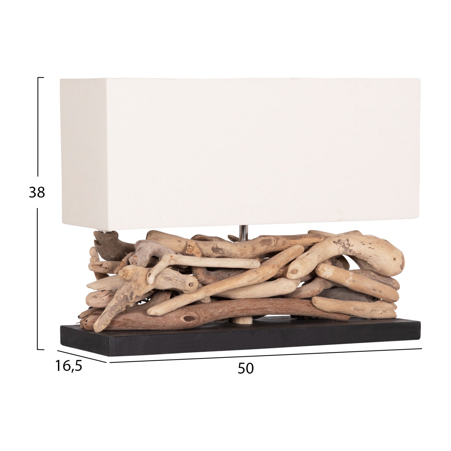 ΕΠΙΤΡΑΠΕΖΙΟ ΟΡΘΟΓΩΝΙΟ ΦΩΤΙΣΤΙΚΟ TWIGGY HM4432 DRIFTWOOD & ΛΕΥΚΟ ΚΑΠΕΛΟ 50x16,5x38Υεκ. - Pakobazaar