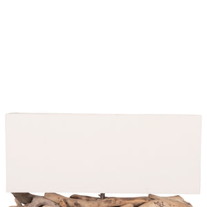 ΕΠΙΤΡΑΠΕΖΙΟ ΟΡΘΟΓΩΝΙΟ ΦΩΤΙΣΤΙΚΟ TWIGGY HM4432 DRIFTWOOD & ΛΕΥΚΟ ΚΑΠΕΛΟ 50x16,5x38Υεκ. - Pakobazaar