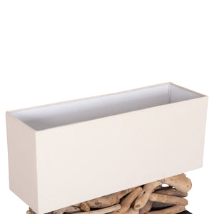 ΕΠΙΤΡΑΠΕΖΙΟ ΟΡΘΟΓΩΝΙΟ ΦΩΤΙΣΤΙΚΟ TWIGGY HM4432 DRIFTWOOD & ΛΕΥΚΟ ΚΑΠΕΛΟ 50x16,5x38Υεκ. - Pakobazaar