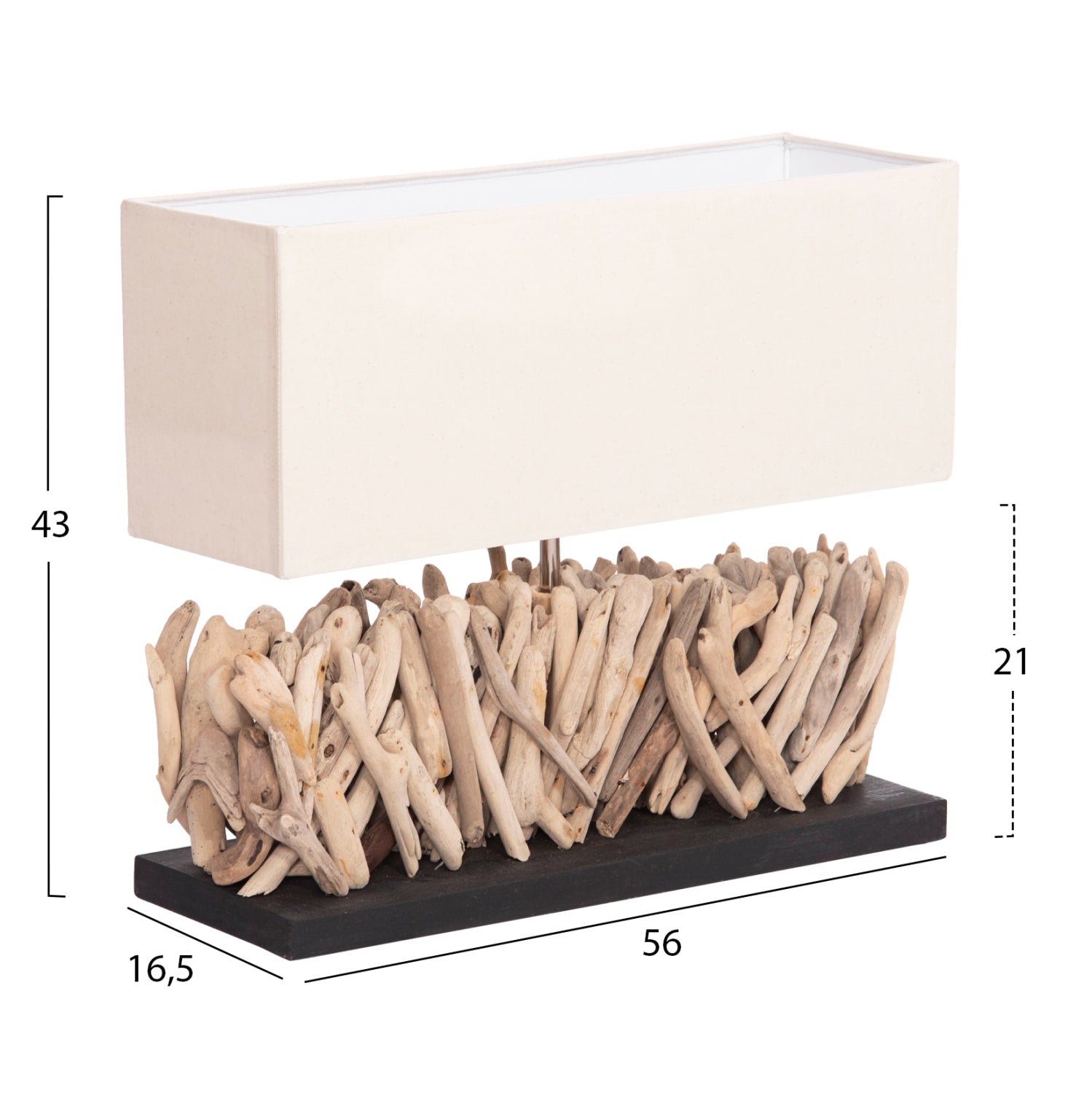 ΕΠΙΤΡΑΠΕΖΙΟ ΟΡΘΟΓΩΝΙΟ ΦΩΤΙΣΤΙΚΟ TWIGGY HM4434 DRIFTWOOD & ΛΕΥΚΟ ΚΑΠΕΛΟ 56x16.5x43Υεκ. - Pakobazaar