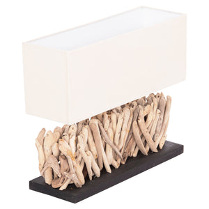 ΕΠΙΤΡΑΠΕΖΙΟ ΟΡΘΟΓΩΝΙΟ ΦΩΤΙΣΤΙΚΟ TWIGGY HM4434 DRIFTWOOD & ΛΕΥΚΟ ΚΑΠΕΛΟ 56x16.5x43Υεκ. - Pakobazaar