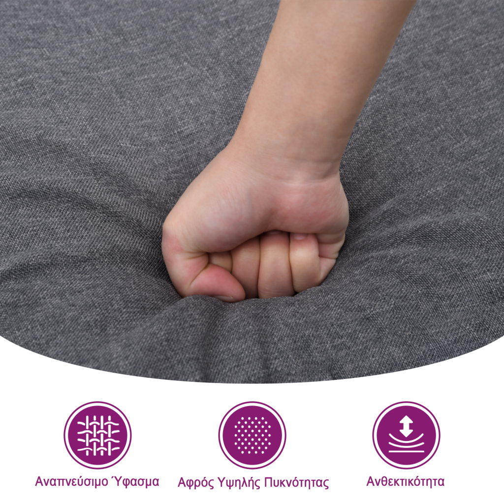 Υποπόδιο Μαύρο 70 x 55 x 41 εκ. Υφασμάτινο