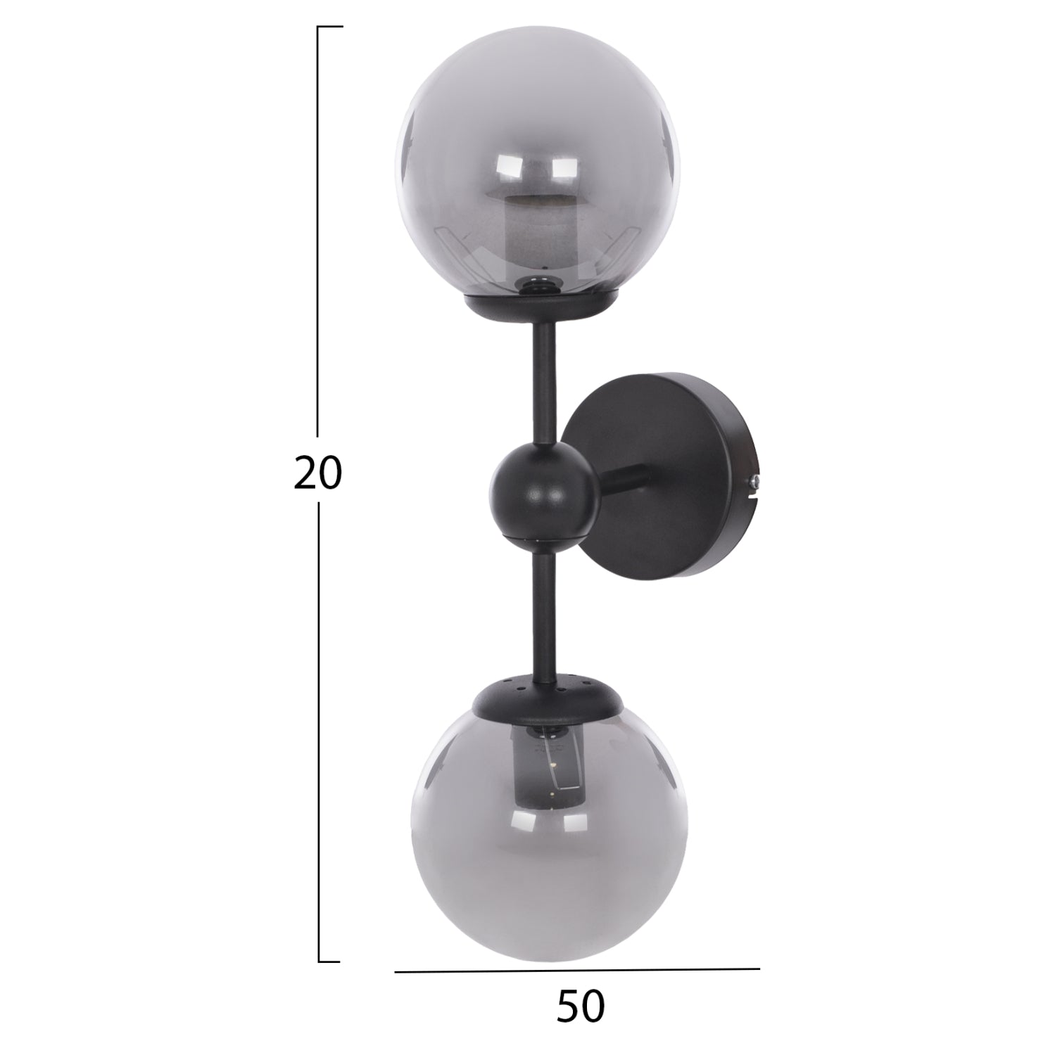 ΦΩΤΙΣΤΙΚΟ ΑΠΛΙΚΑ ME ΔΥΟ ΓΛΟΜΠΟΥΣ ΚΑΘΕΤΑ 50x15x20Y εκ.HM7638.01 - Pakobazaar