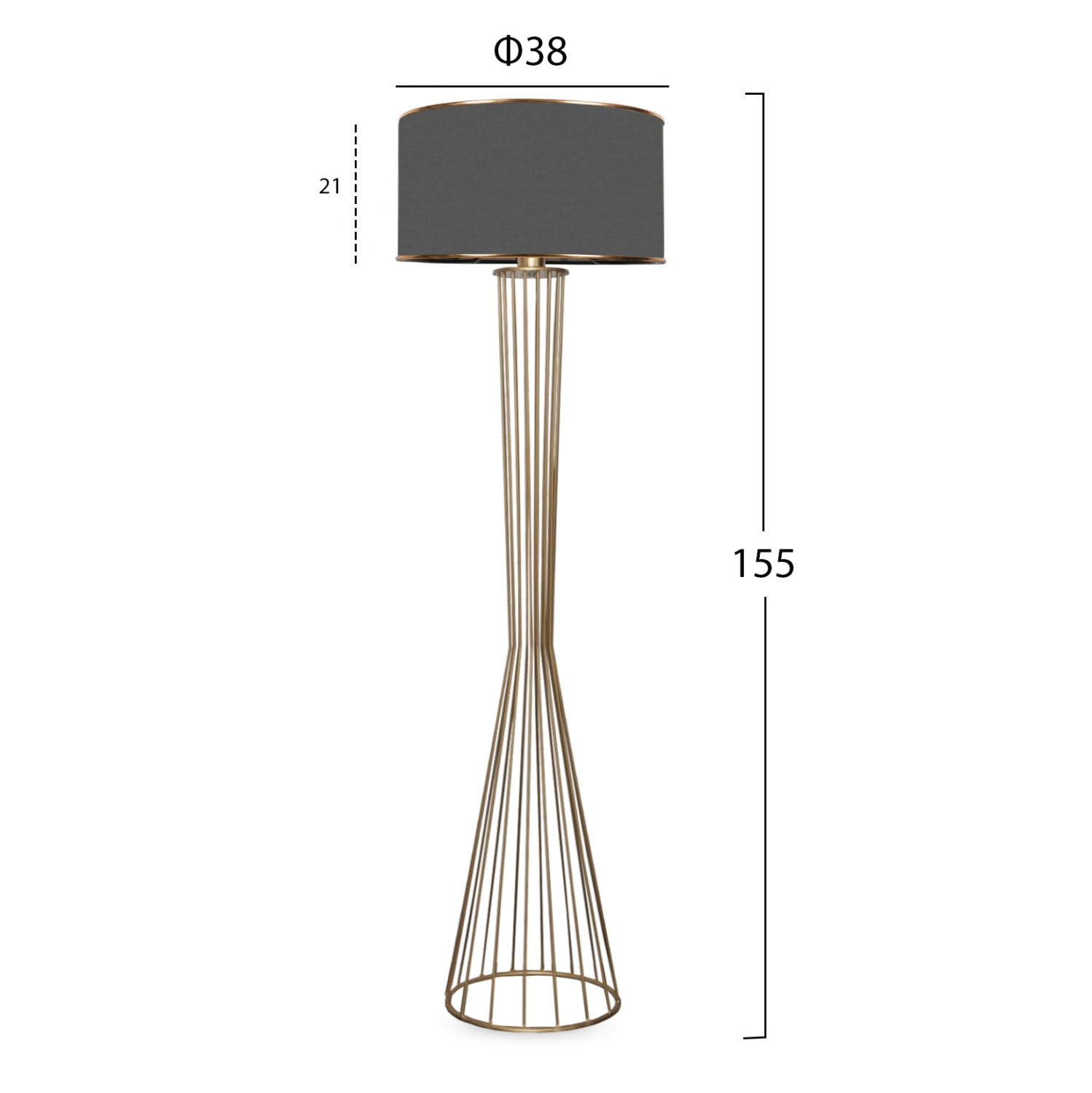 ΦΩΤΙΣΤΙΚΟ ΔΑΠΕΔΟΥ ΧΡΥΣΟ ΓΚΡΙ HM7580.01 Φ38x155 εκ. - Pakobazaar