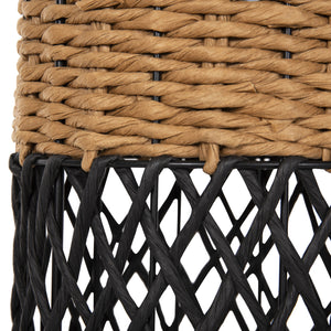 ΦΩΤΙΣΤΙΚΟ ΔΑΠΕΔΟΥ HM4342 ΜΕΤΑΛΛΟ-PAPER ROPE ΣΕ ΜΠΕΖ ΑΜΜΟΥ-ΜΑΥΡΟ Φ20X120Υεκ. - Pakobazaar