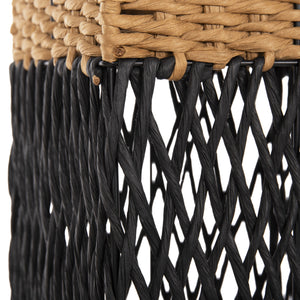ΦΩΤΙΣΤΙΚΟ ΔΑΠΕΔΟΥ HM4355 ΜΕΤΑΛΛΟ-PAPER ROPE ΣΕ ΜΠΕΖ ΑΜΜΟΥ-ΜΑΥΡΟ 21x21x119,5Υεκ. - Pakobazaar