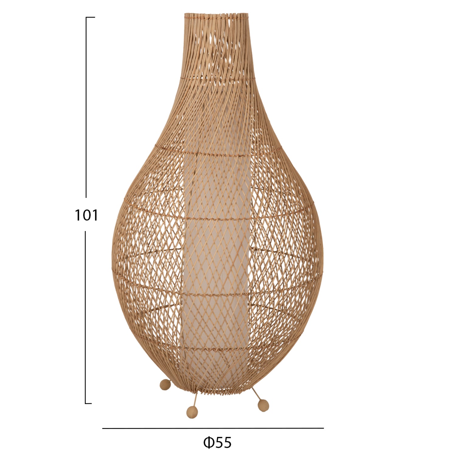 ΦΩΤΙΣΤΙΚΟ ΔΑΠΕΔΟΥ HM7835 RATTAN ΣΕ ΦΥΣΙΚΟ ΧΡΩΜΑ Φ55x101Υεκ. - Pakobazaar