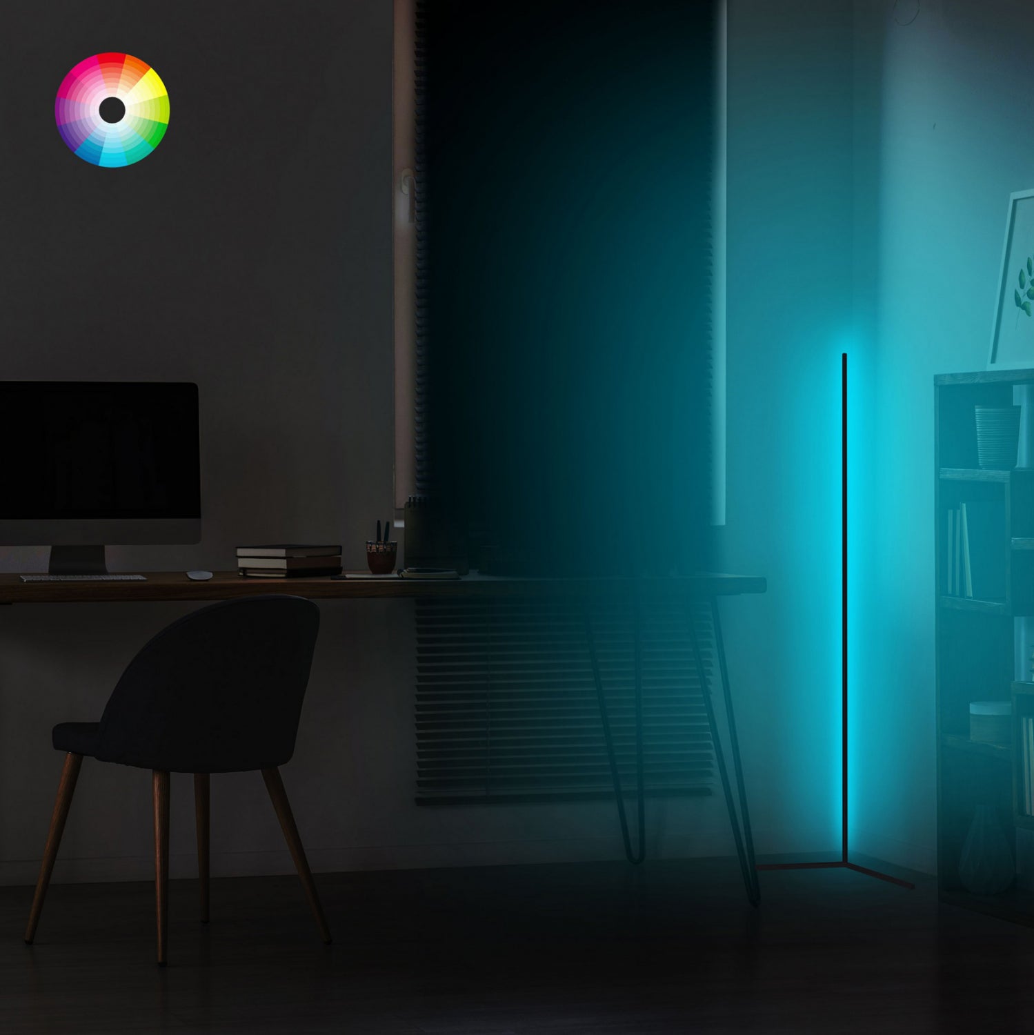 ΦΩΤΙΣΤΙΚΟ ΔΑΠΕΔΟΥ ΜΑΥΡΟ ΜΕ RGB LED & ΑΣΥΡΜΑΤΟ ΧΕΙΡΙΣΤΗΡΙΟ HM7309 30x30x120 εκ. - Pakobazaar